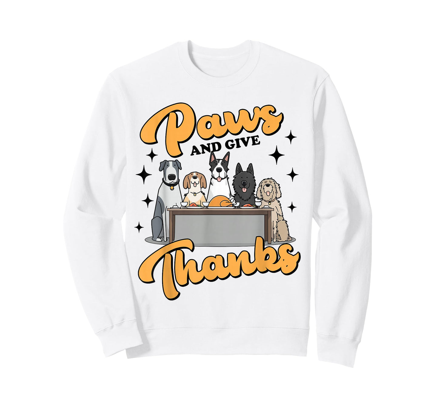 Thanksgiving Autumn Fall Puppy Dog Mom Paws and Give Thanks T-Shirt