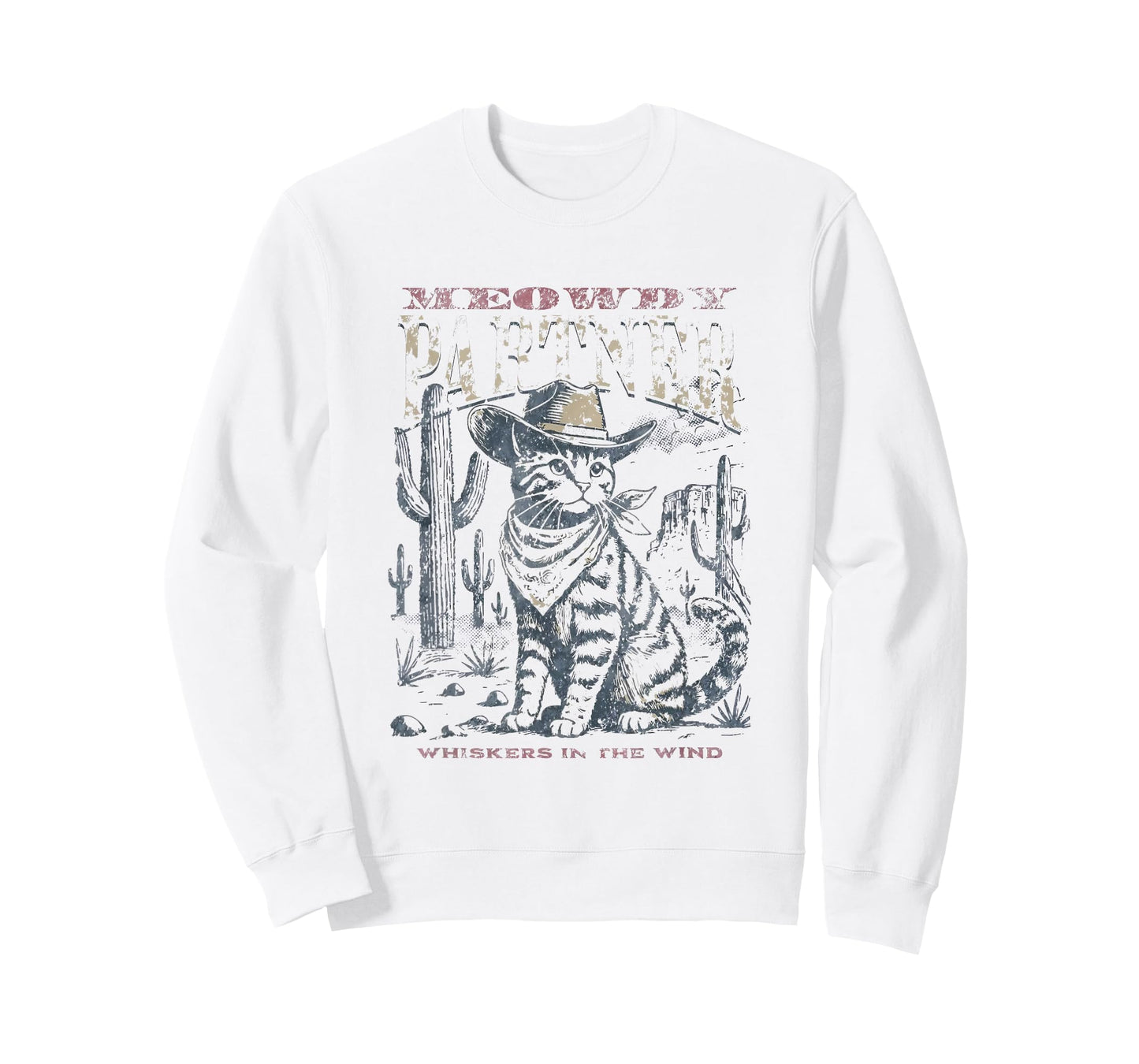 Meowdy Partner Desert Western Kitten Vintage Cowboy Cat T-Shirt