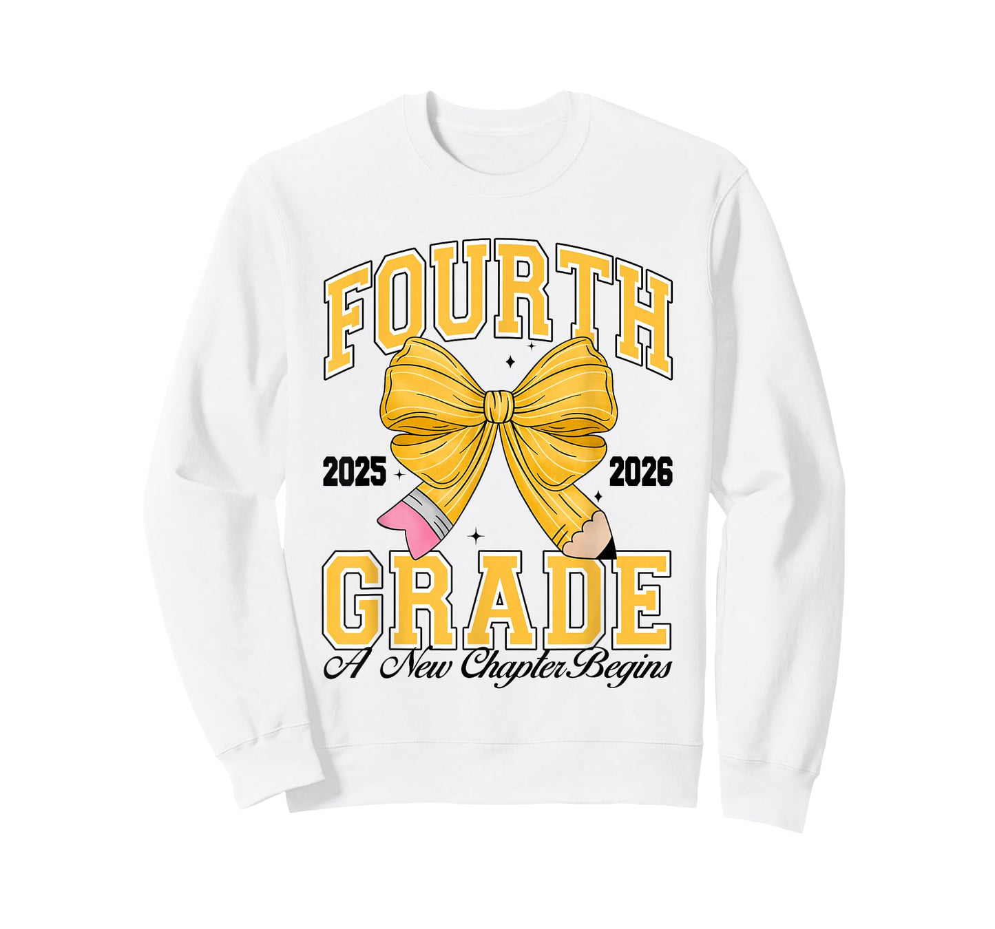 Fourth Grade Back to School First Day Pencil Bow 2025 Girls T-Shirt