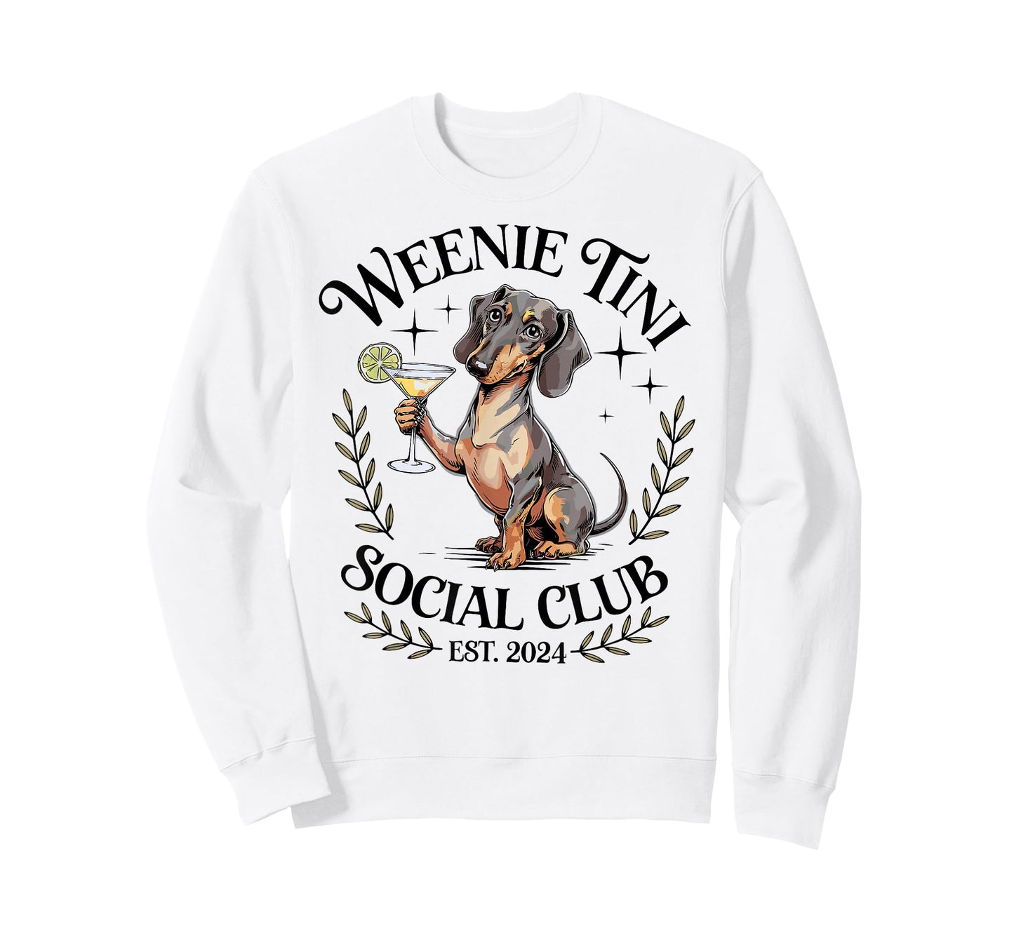Dachshund Weenie Tini Social Club Lover funny Weiner Dog T-Shirt