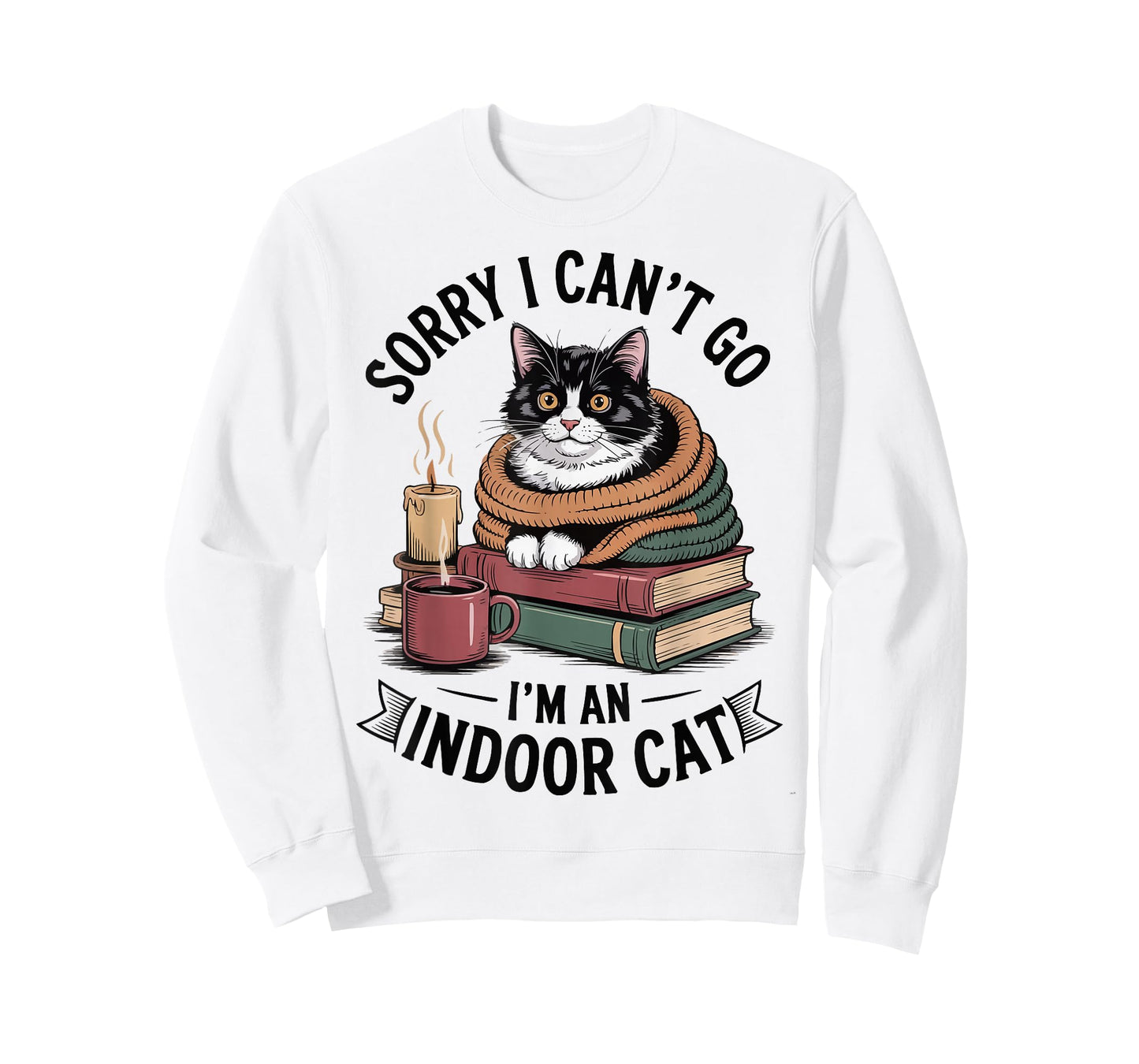 Sorry I Can't Go I'm an Indoor Cat Cozy Funny Kawaii T-Shirt