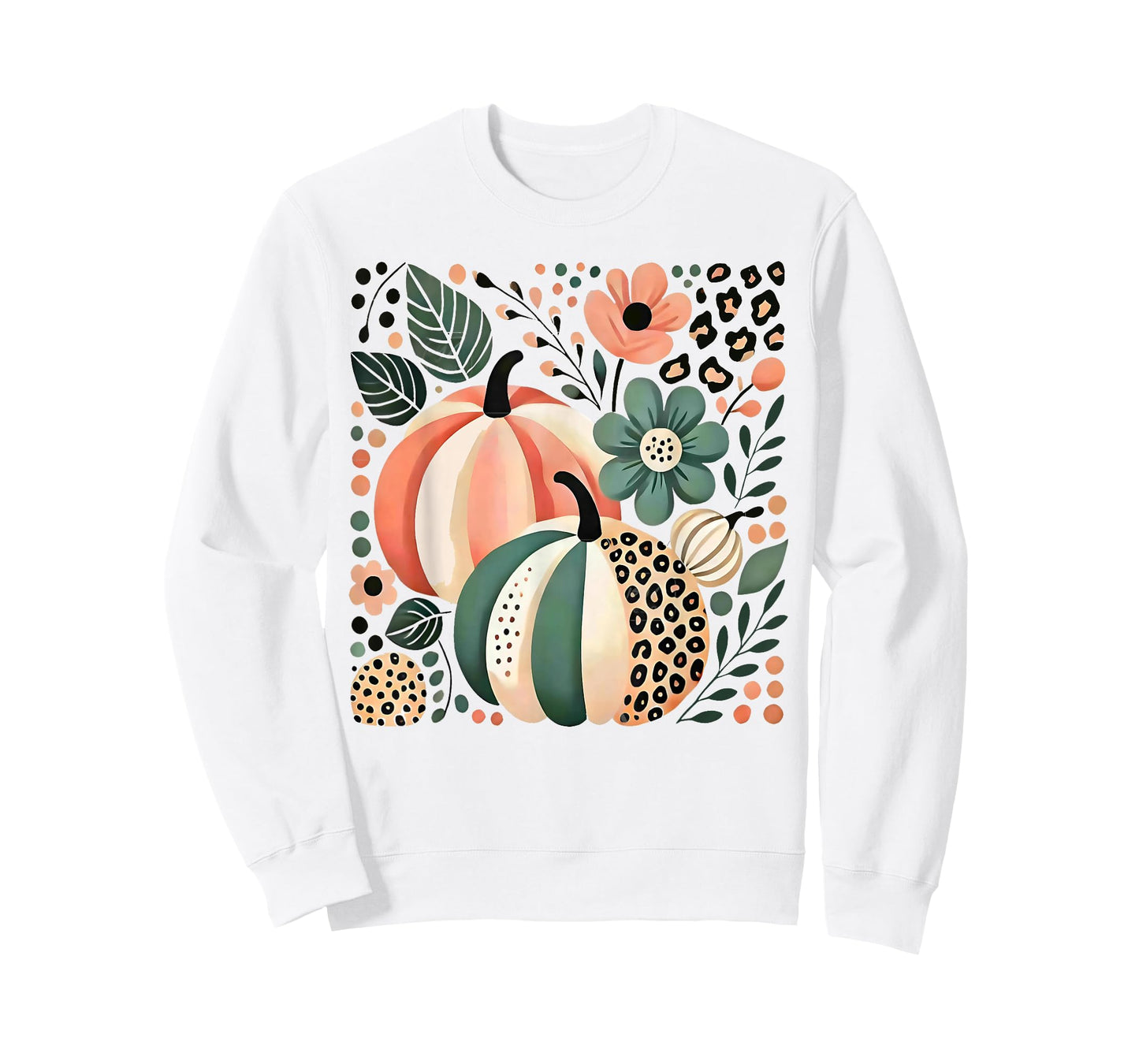 Wildflower Pumpkin Season Autumn Fall Leaves Thanksgiving T-Shirt