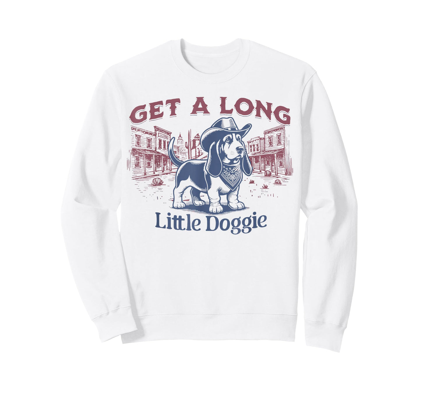 Get A Long Little Doggie Basset Hound Vintage Western T-Shirt