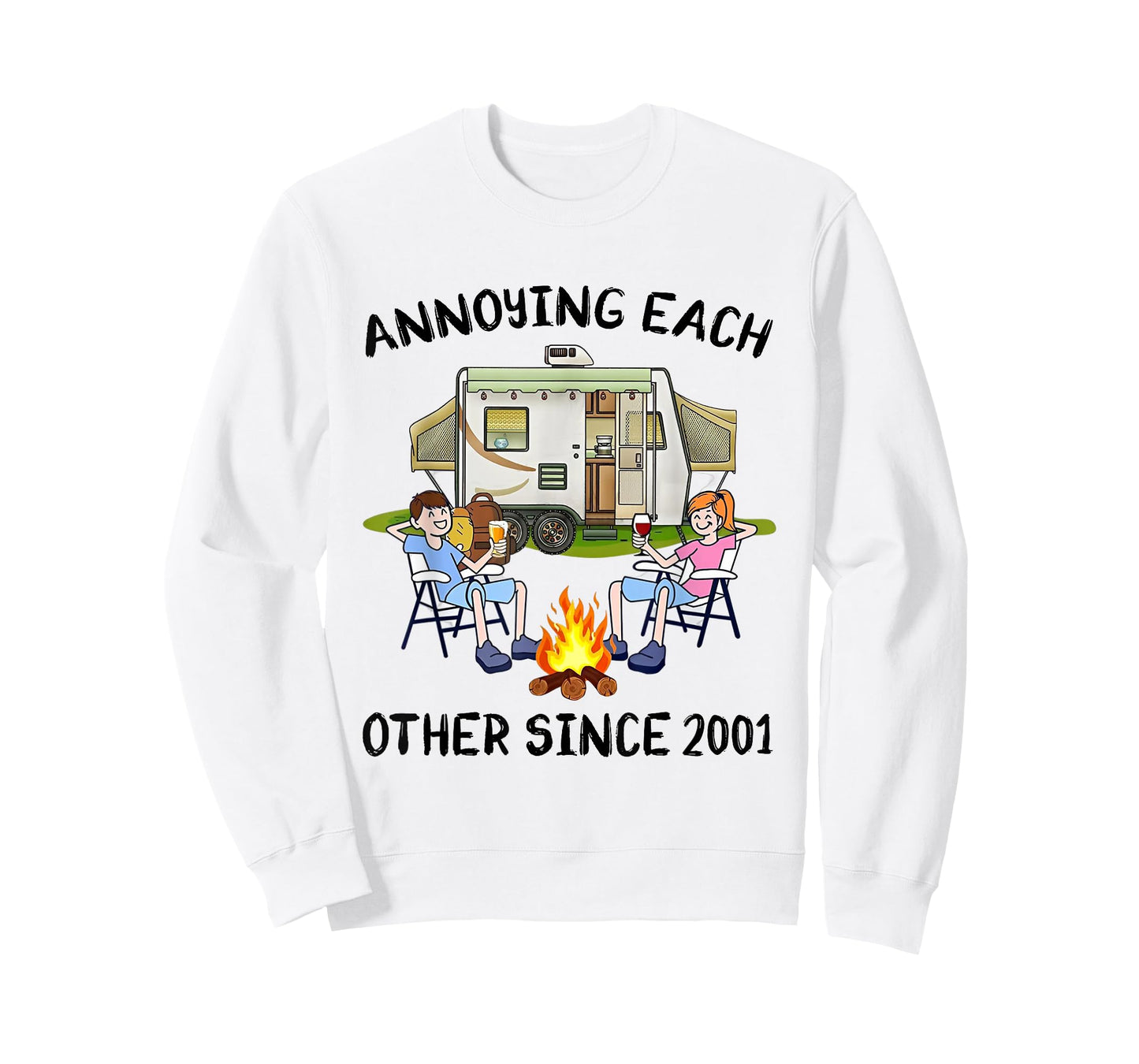 Annoying Each Other Since 2001 RV Van Campfire Couple T-Shirt