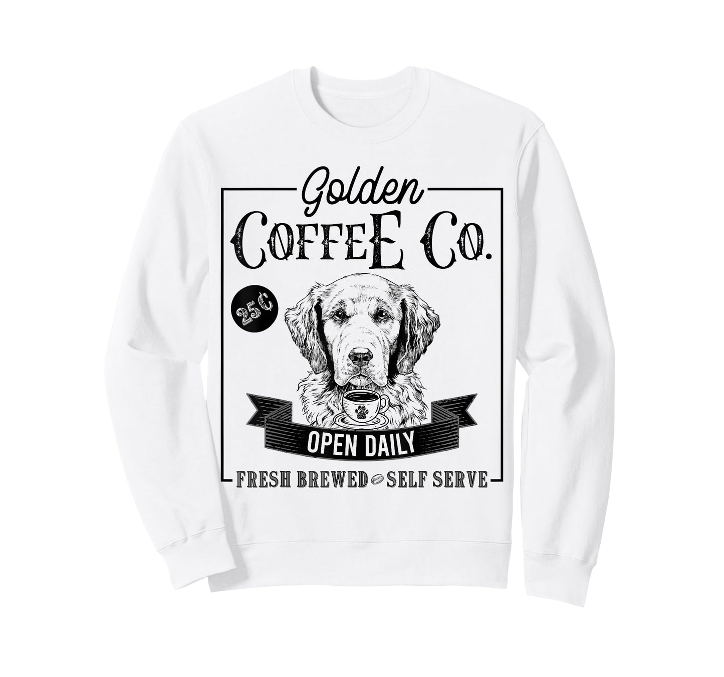 Retro Golden Retriever Coffee Funny Dog Mom Coffee Lover T-Shirt