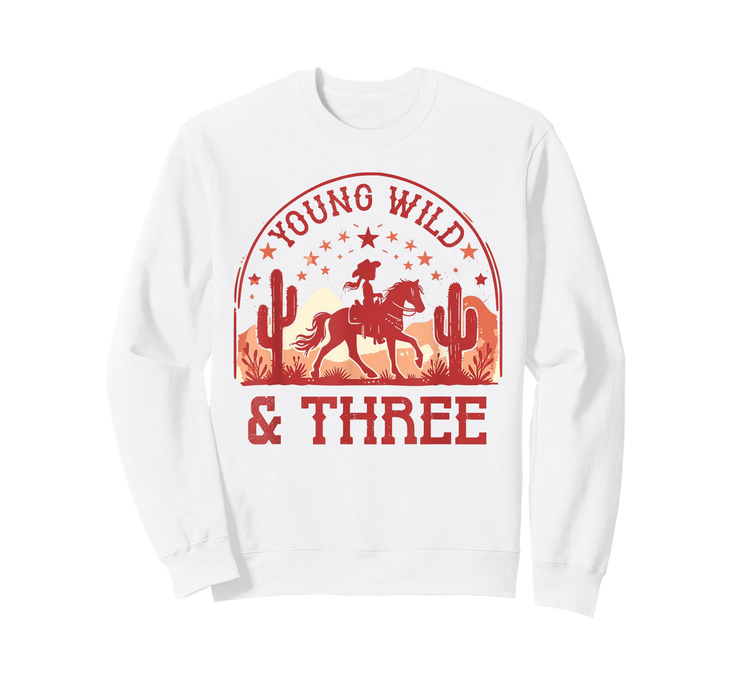 Young Wild & Three 3rd Bday Girl 3 Year Old Western Cowgirl T-Shirt