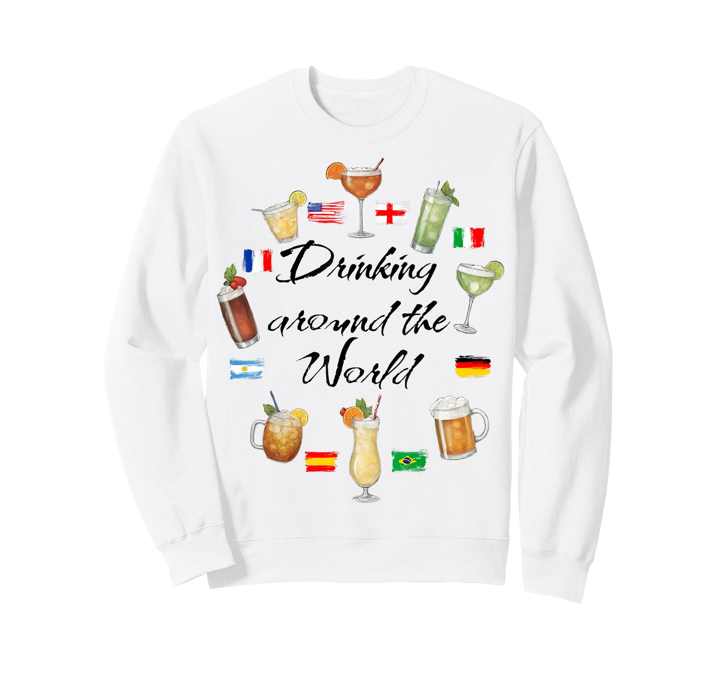 Drinking Around The World Vacation Drinking Showcase Funny T-Shirt