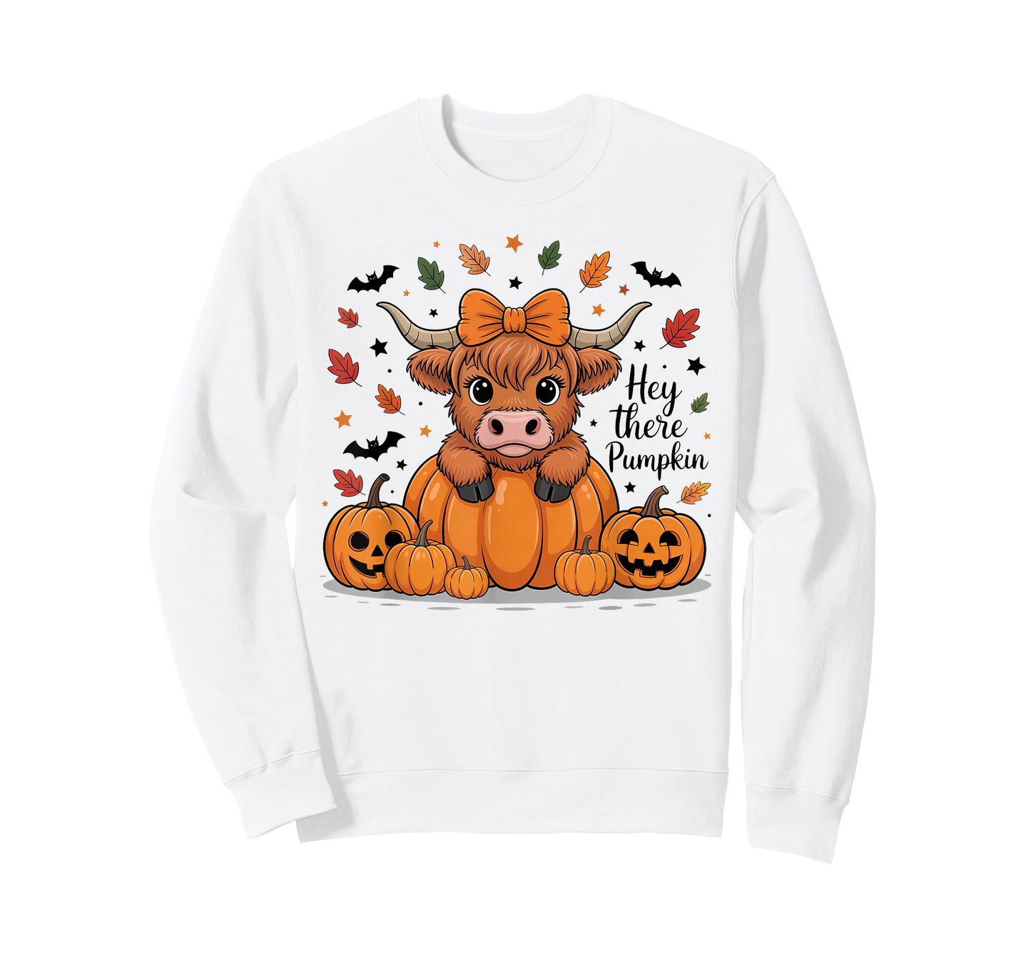 Hey There Pumpkin Halloween Highland Cow Lover Cow Farm T-Shirt