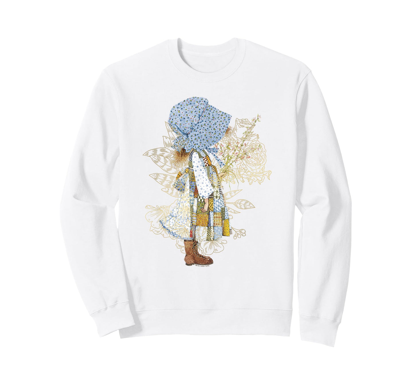 Holly Hobbie County Girl Holding Flowers Sweet Vintage T-Shirt