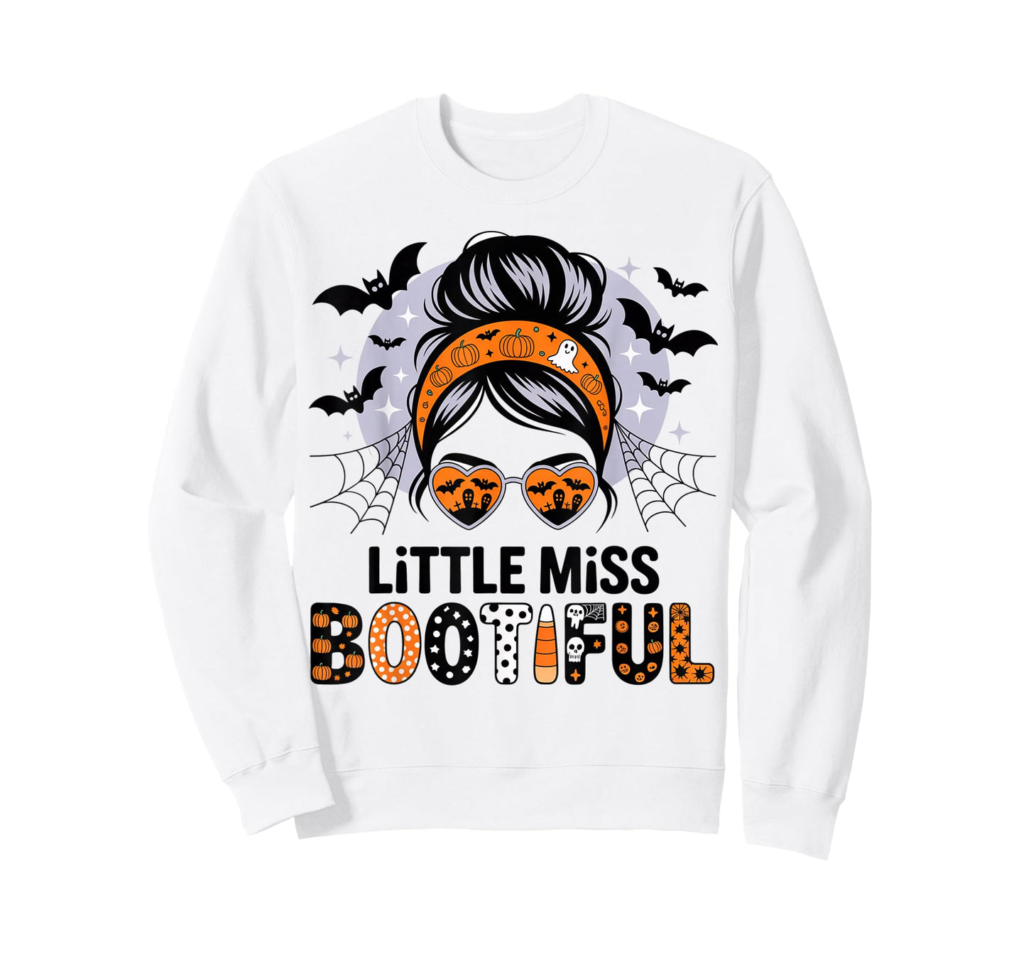 Little Miss Bootiful Messy Bun Halloween Costumes Girl Kid T-Shirt