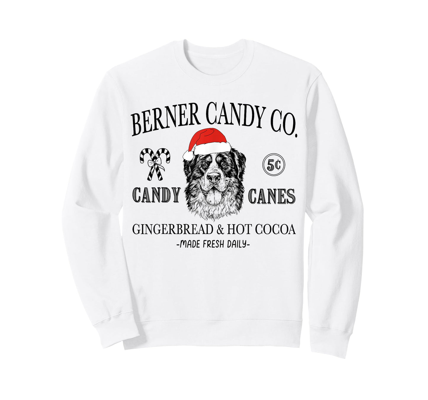 Funny Santa Bernese Mountain Dog Christmas Vintage Holiday T-Shirt