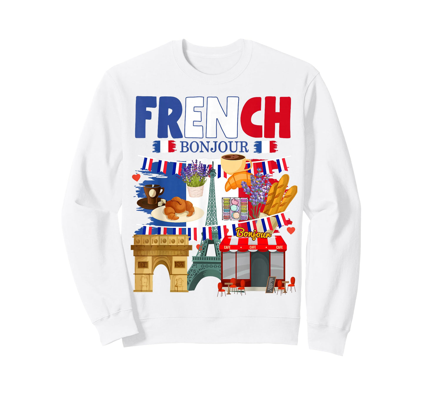 France Flag Outfit Idea For Kids French Flag & Lavender T-Shirt