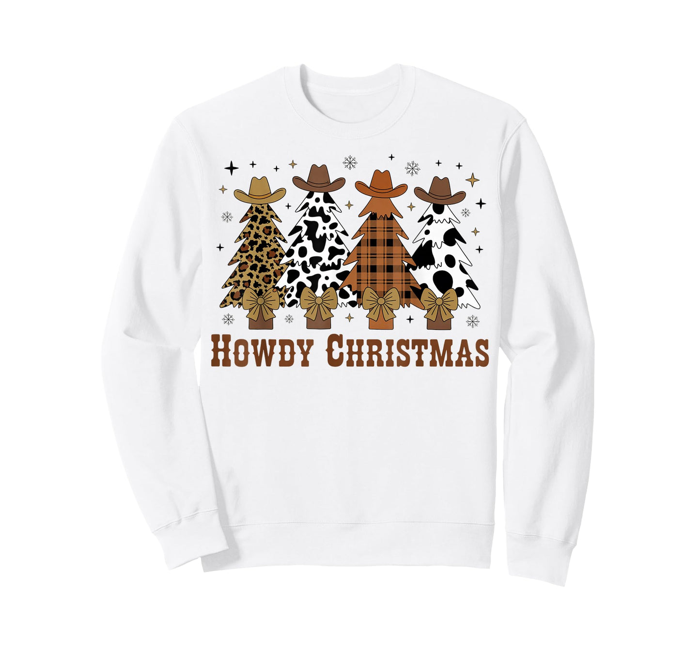 Howdy Christmas Tree Cowboy Hat Funny Western Country Xmas T-Shirt