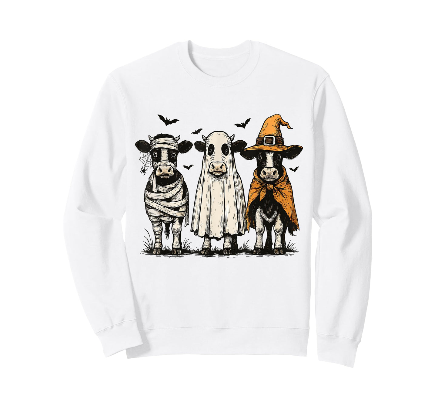 Funny Ghost Cow Halloween Cow Lover Cow Witch Spooky Season T-Shirt