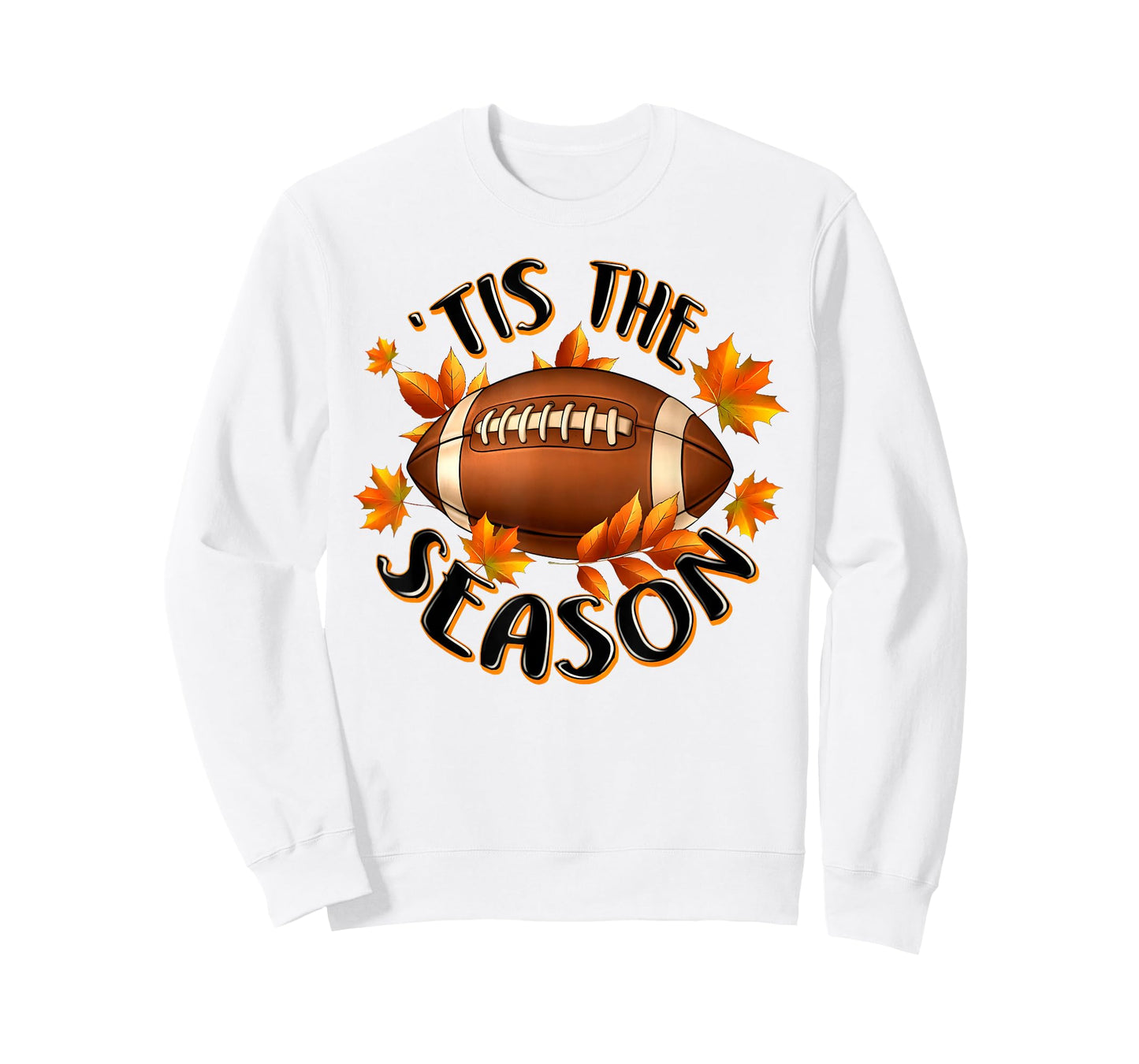 'Tis The Season Football Autumn Fall Leaves Thanksgiving T-Shirt