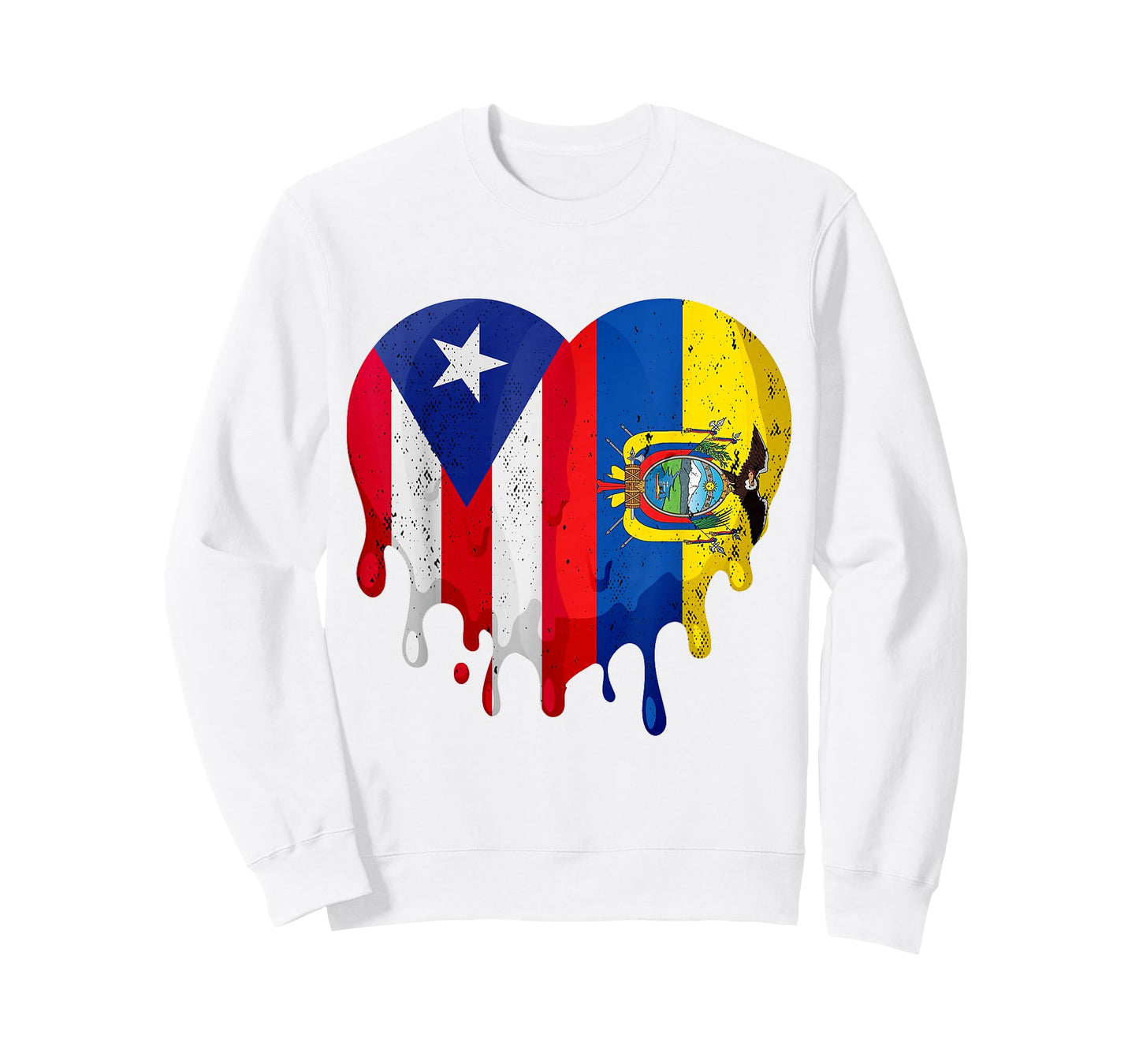 Puerto Rico Ecuador Flag Heart Citizen Grown Patriot Country T-Shirt