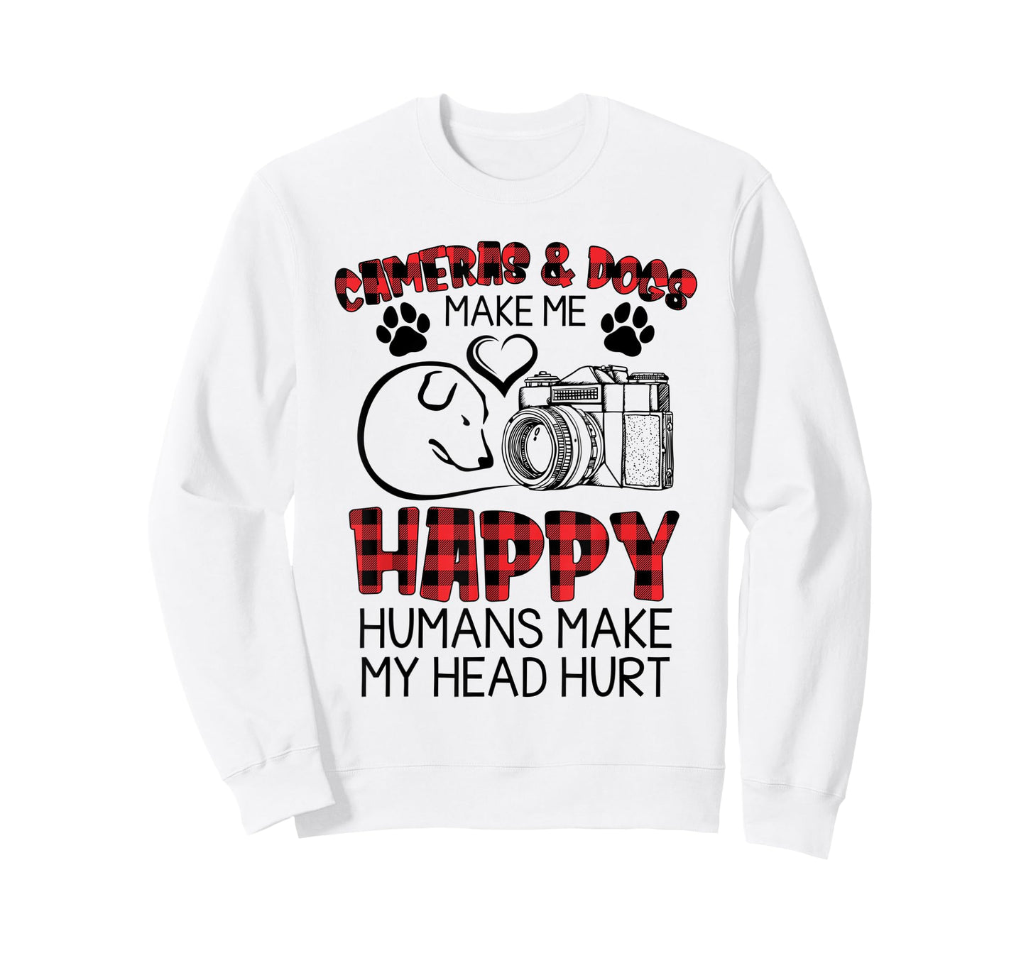 Cameras And Dogs Make Me Happy Funny Photographers Shirt