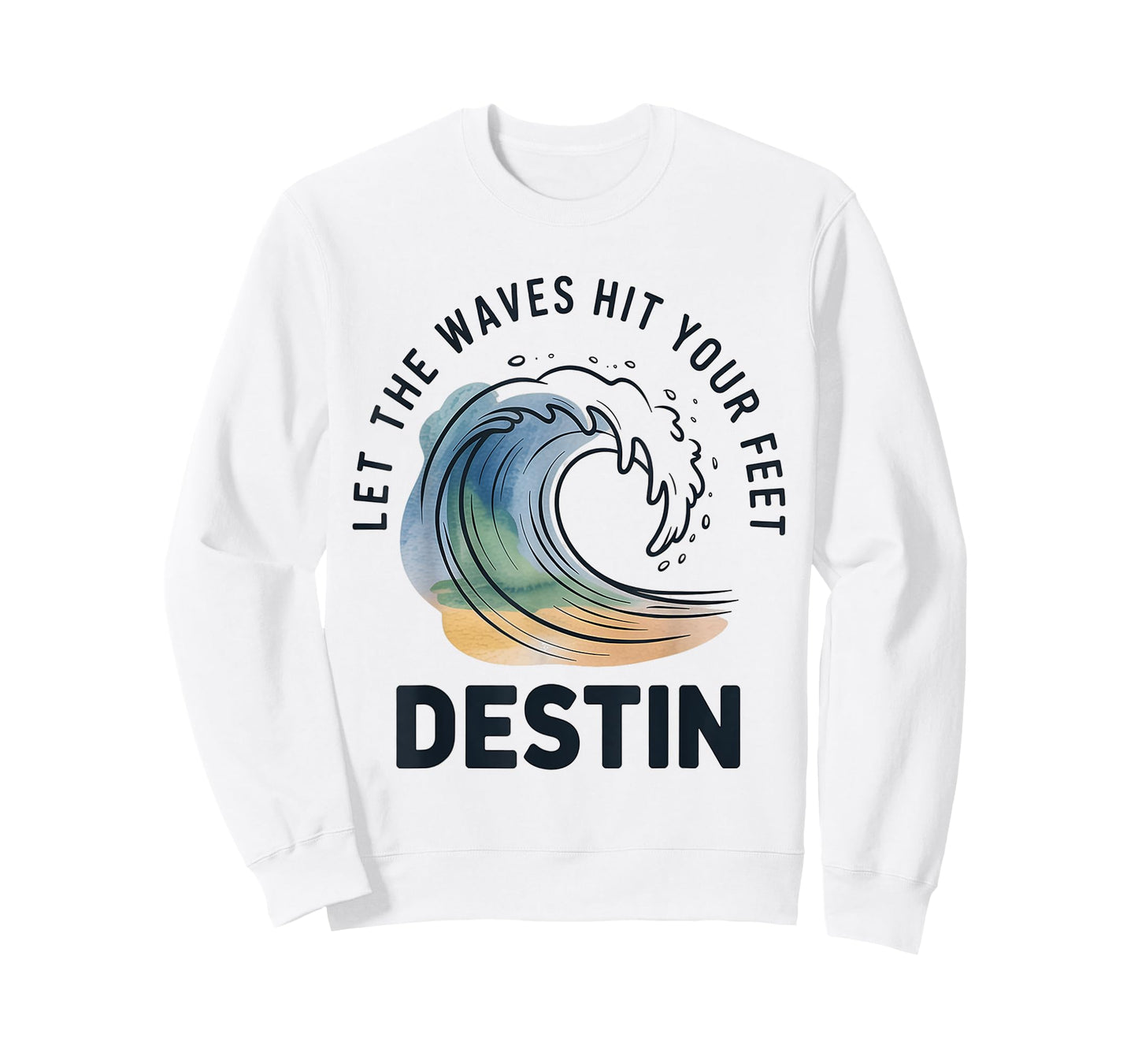 Watercolor Cresting Wave Coastal Vibe Destin Florida T-Shirt