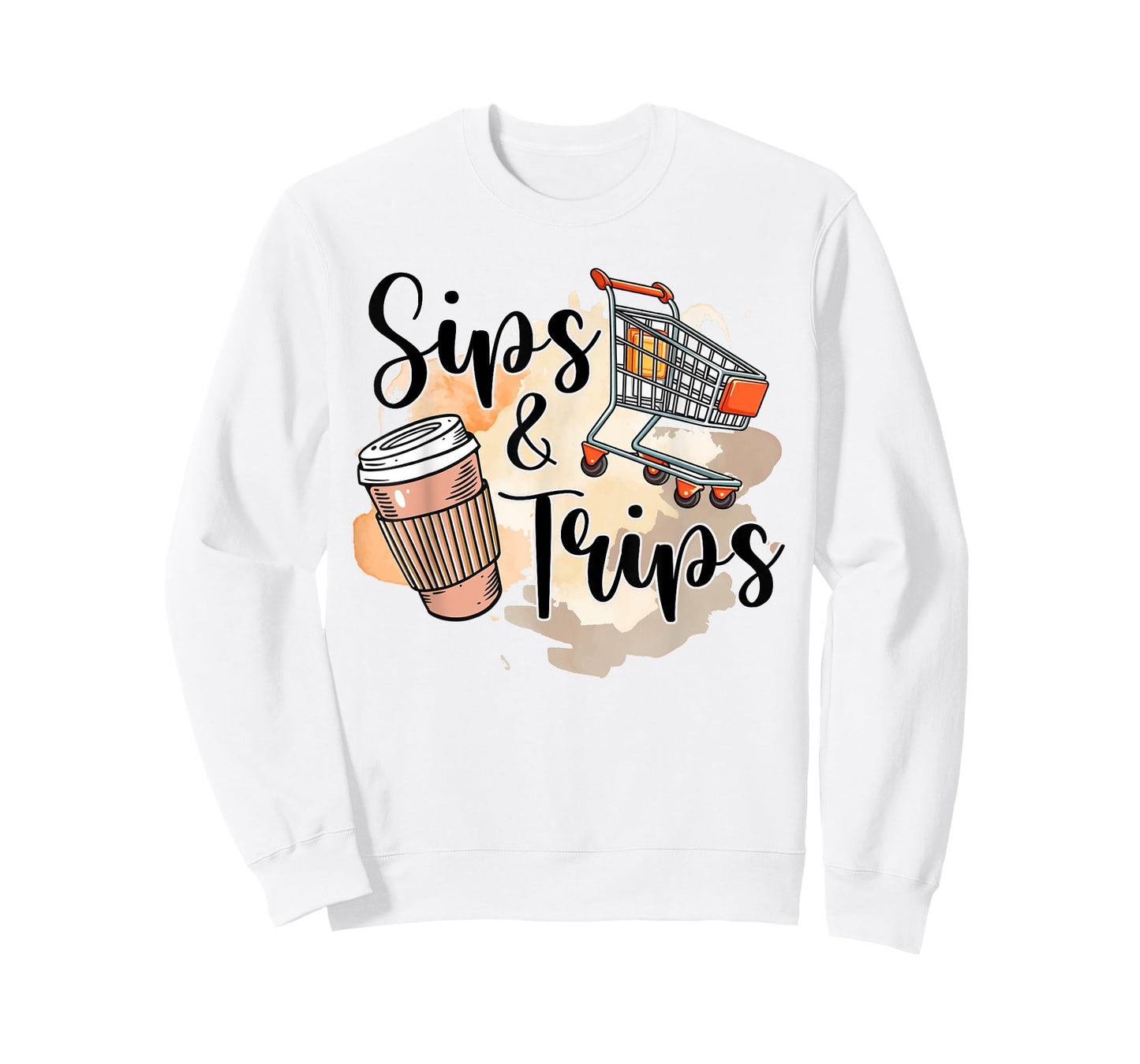 Coffee & Shopping Lover Caffeinated Girls BFF Sips & Trips T-Shirt
