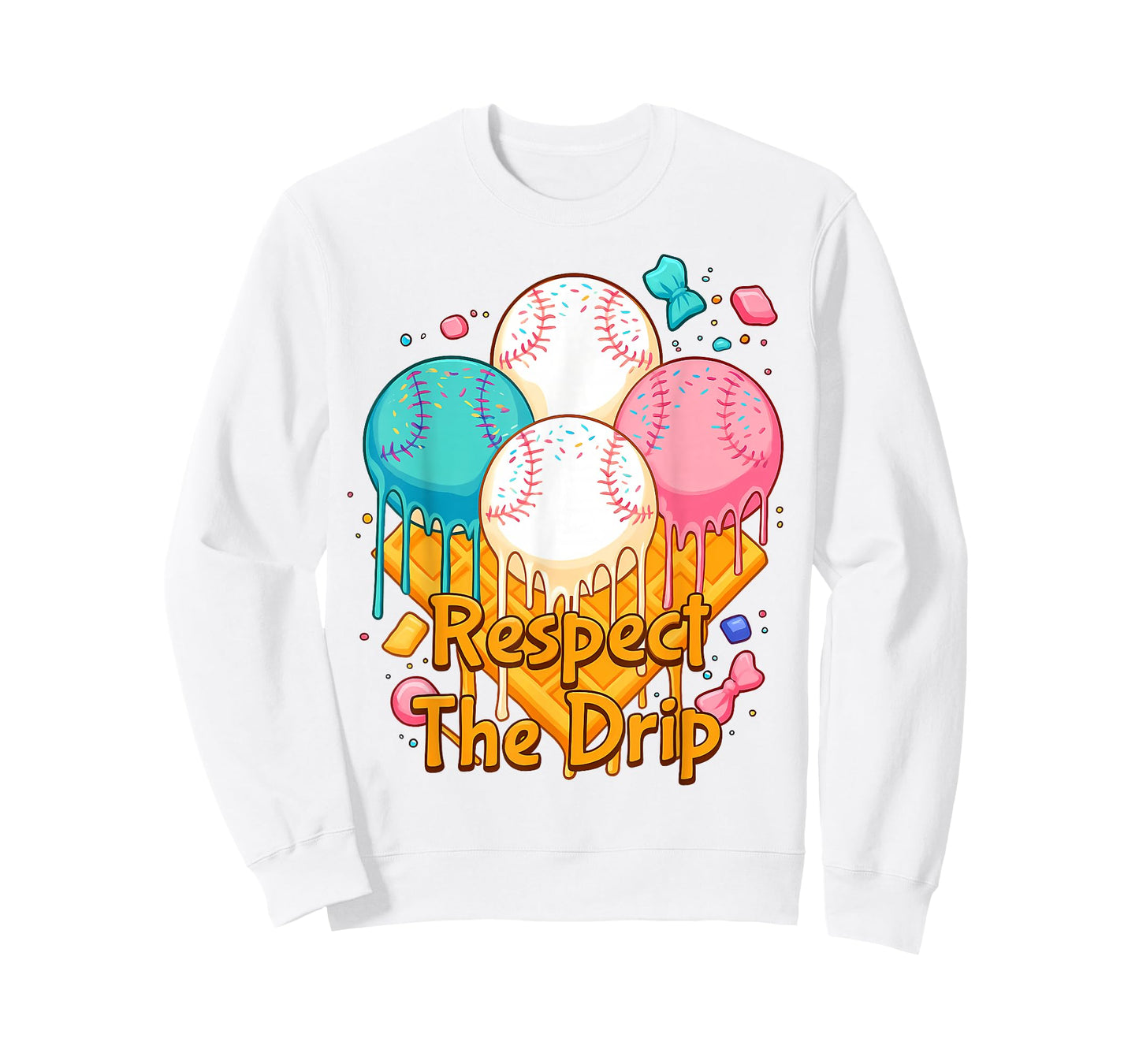 Respect The Drip Baseball Drip Boys Ice Cream Drip Youth T-Shirt