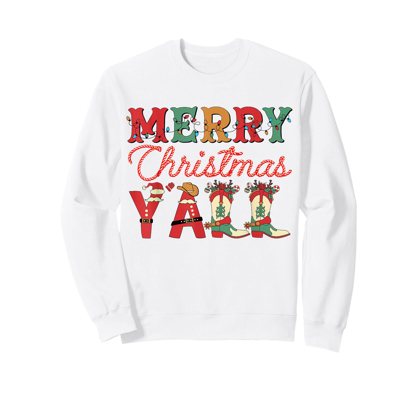 Howdy Christmas Yall Boots Cowgirl Vintage Xmas Pajamas T-Shirt