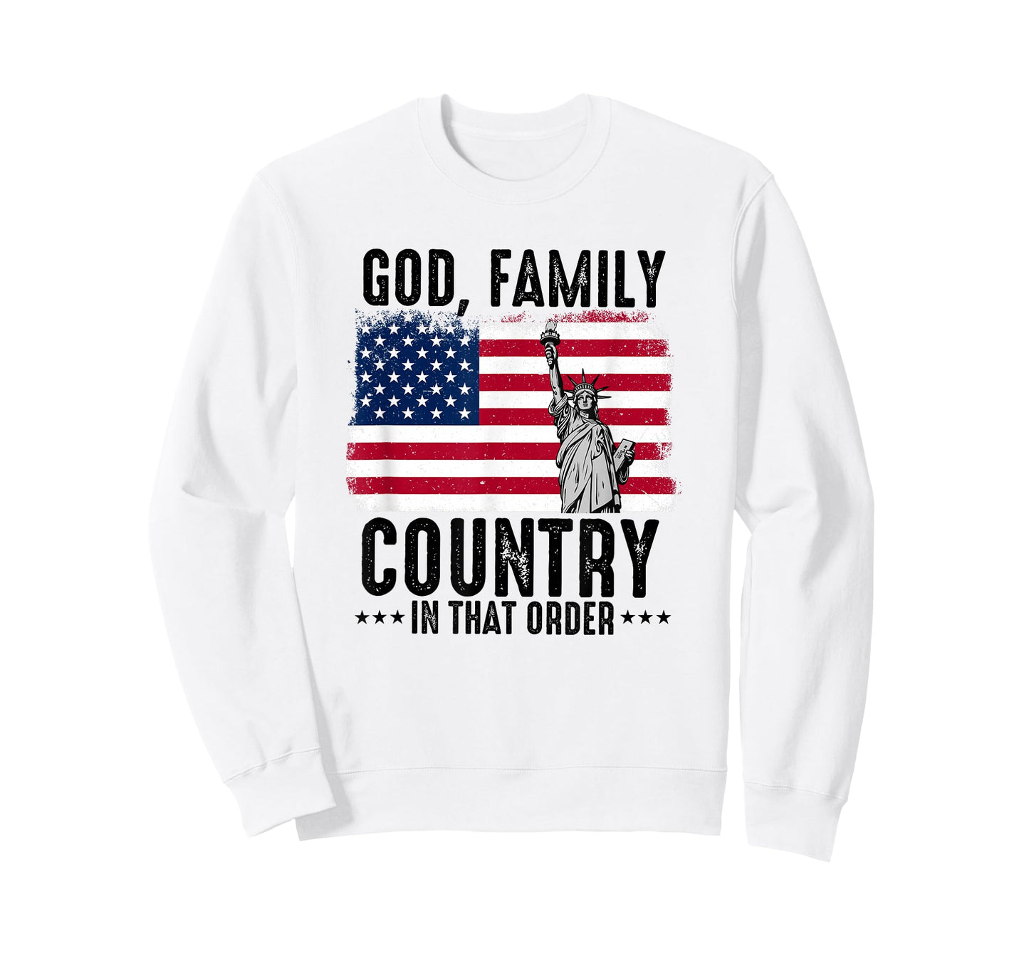 god Family Country in That Order American Flag Patriot USA T-Shirt