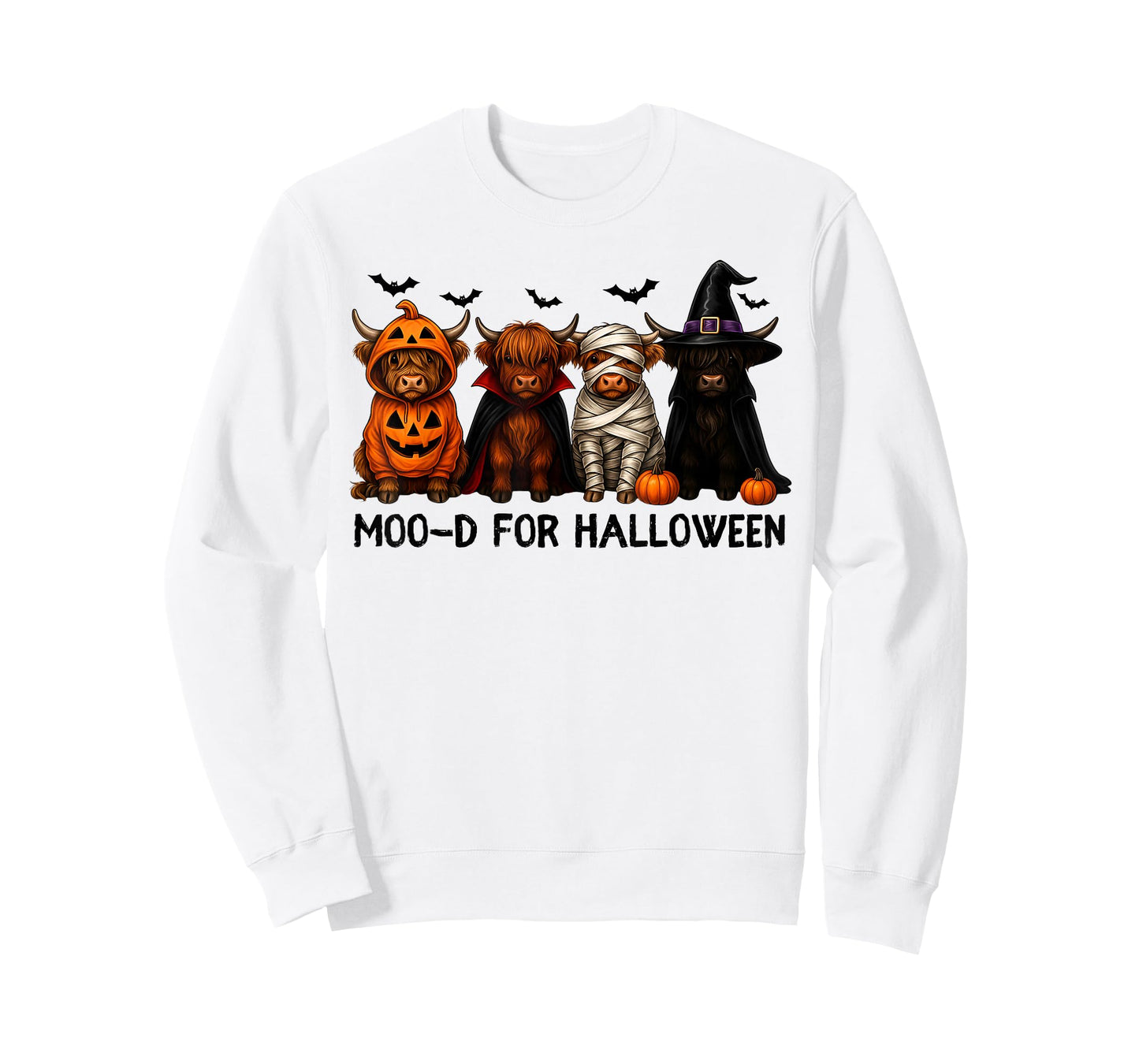 Funny Highland Cow with Spooky Halloween Costume Farmer T-Shirt