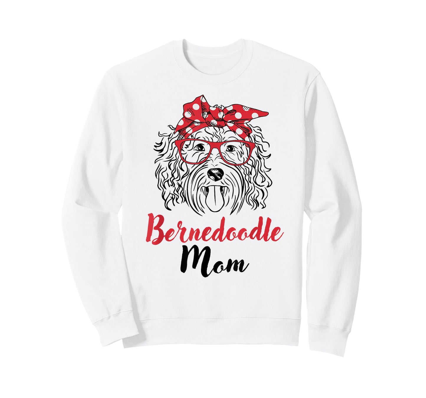 Cute Womens Girls Red Bandana Bernedoodle Mom Dog Lover T-Shirt