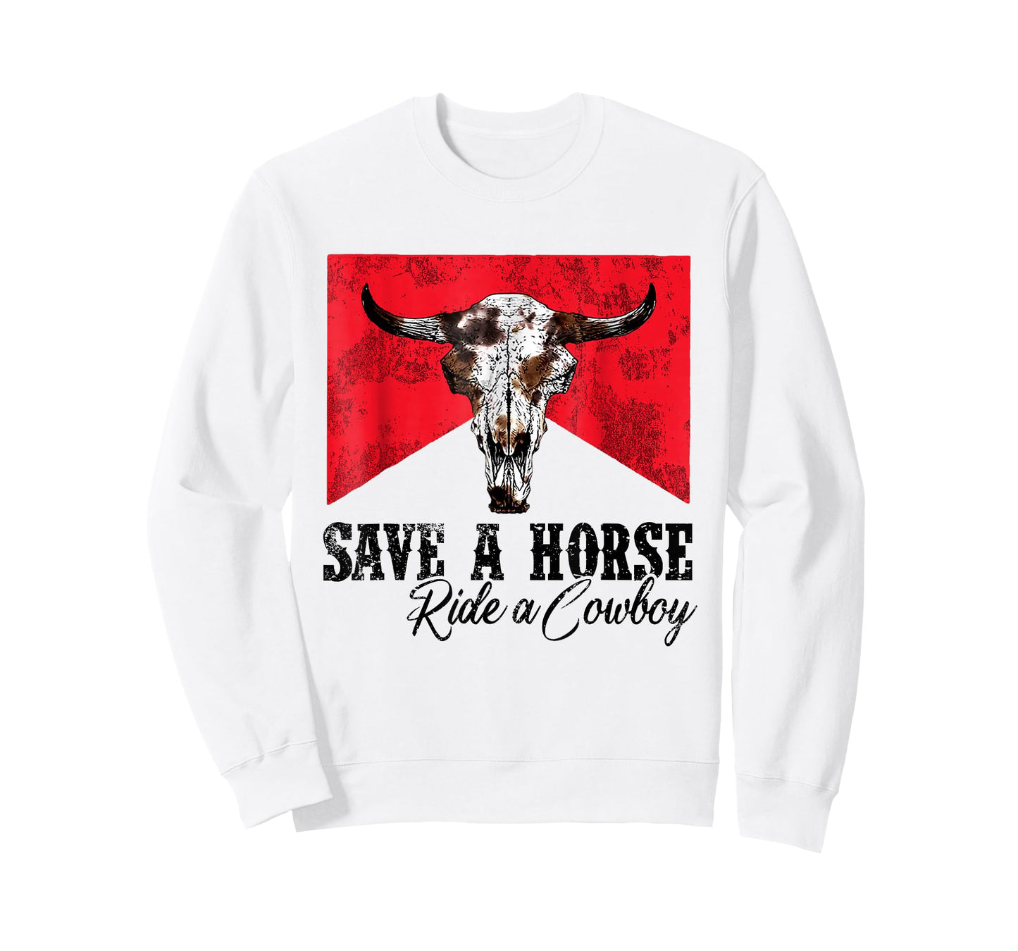 Save A Horse Ride A Cowboy Western Country Rodeo Bull Skull T-Shirt