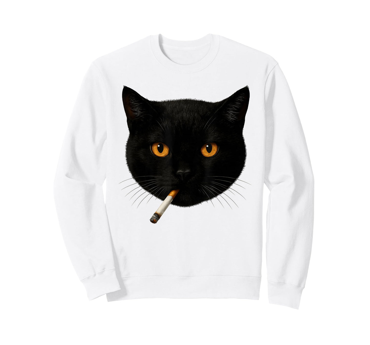 Funny Black Cat Meme Cat Smoking Cigarette Cat Lovers T-Shirt