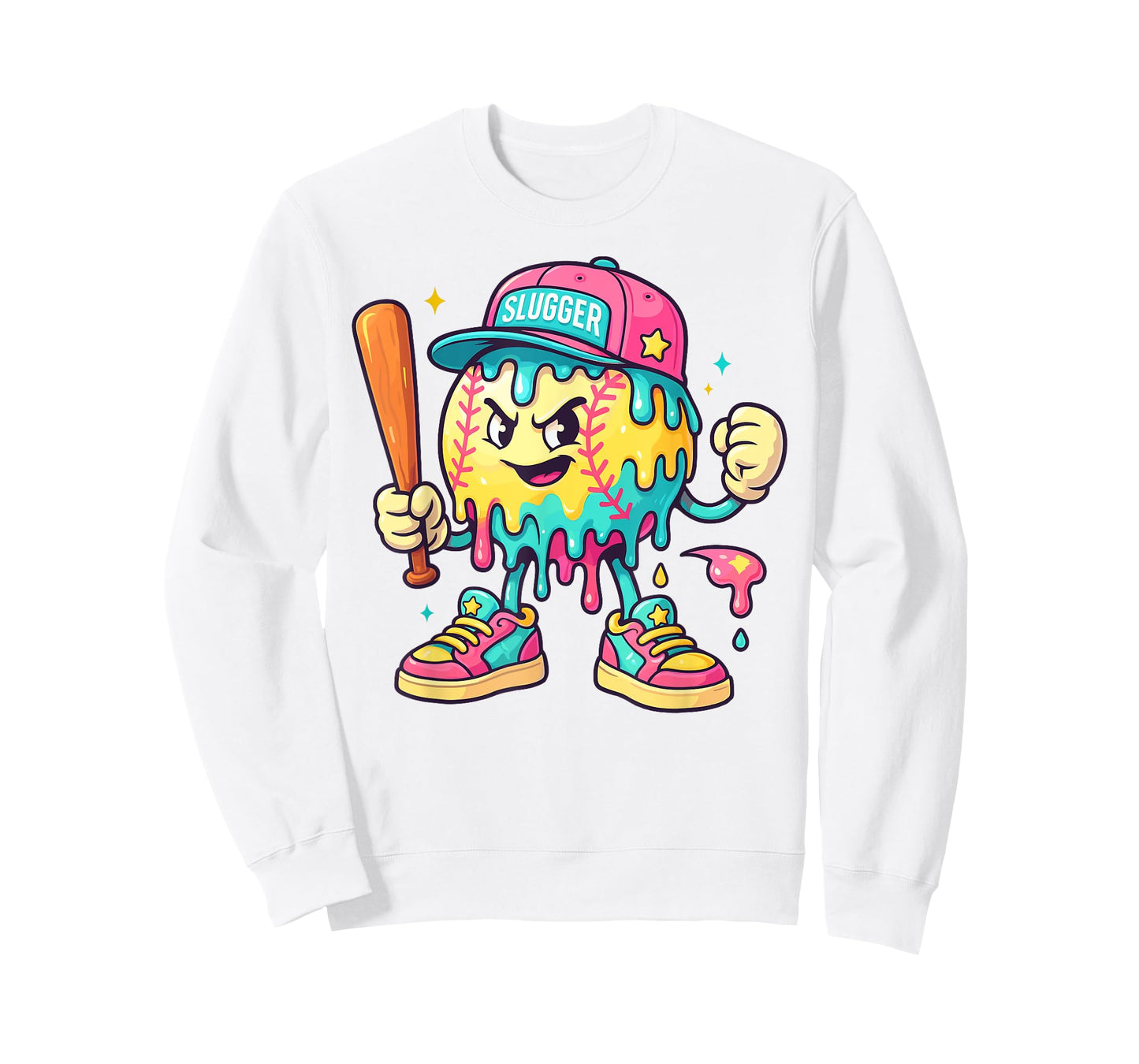 Baseball Ice Cream Drip with Sprinkles Men Boys Kids T-Shirt