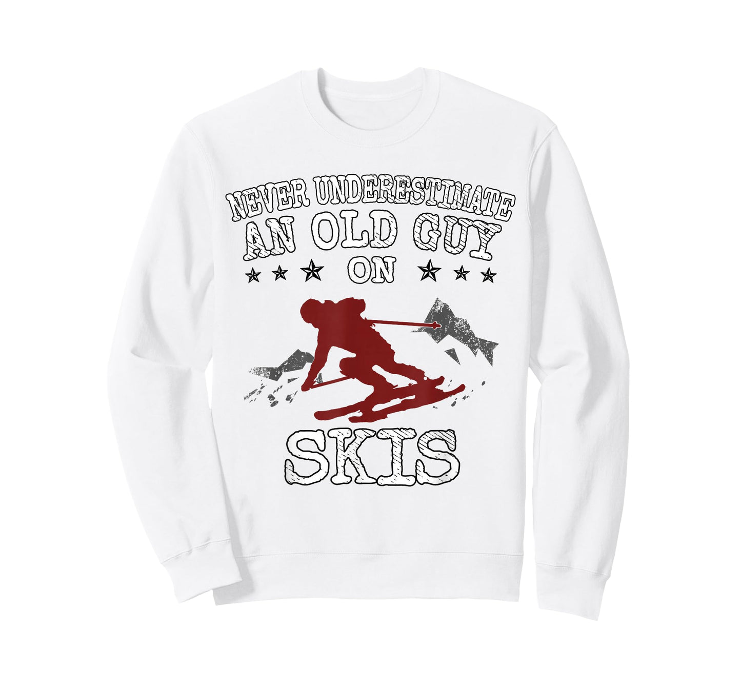 Never Underestimate an Old Guy on Skis Funny Skiing T-Shirt