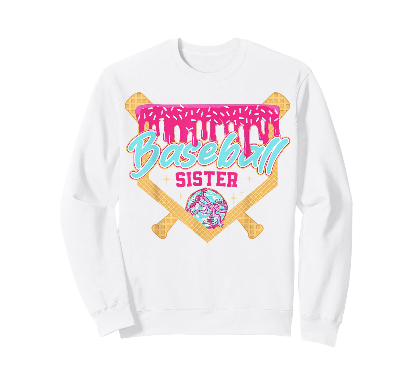 Baseball Sister Drip Ice Cream Baseball Game Day T-Shirt