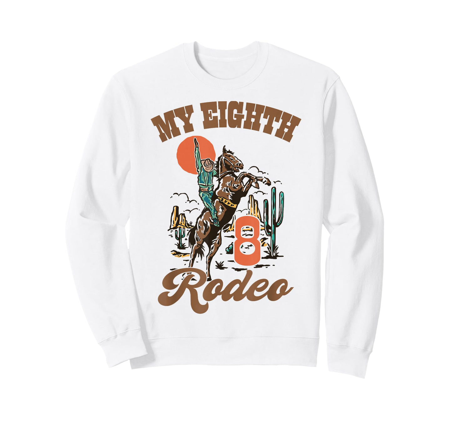 My Eight Rodeo Retro Western 8th Birthday Country Cowboy T-Shirt