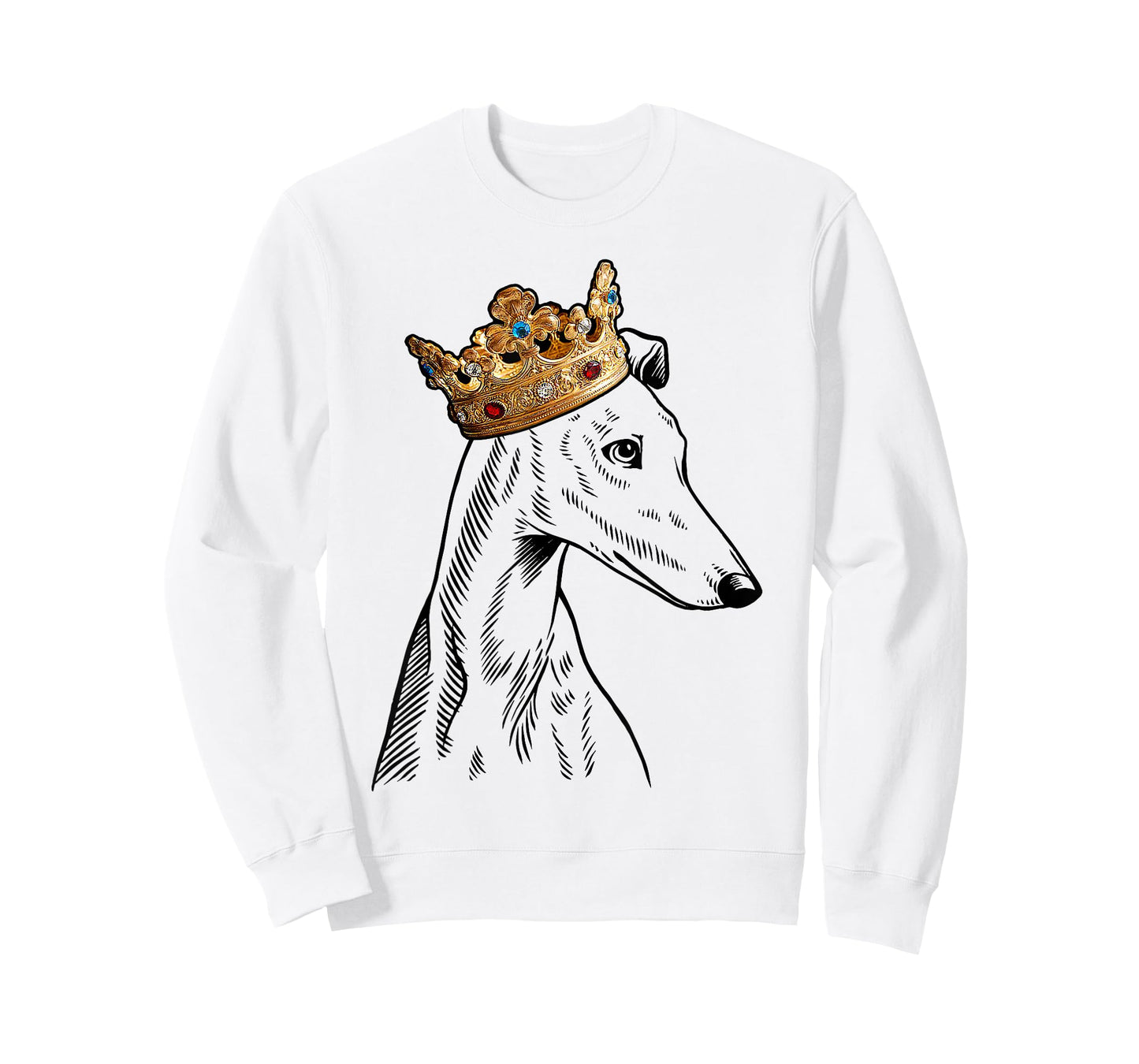 Greyhound Dog Wearing Crown T-Shirt