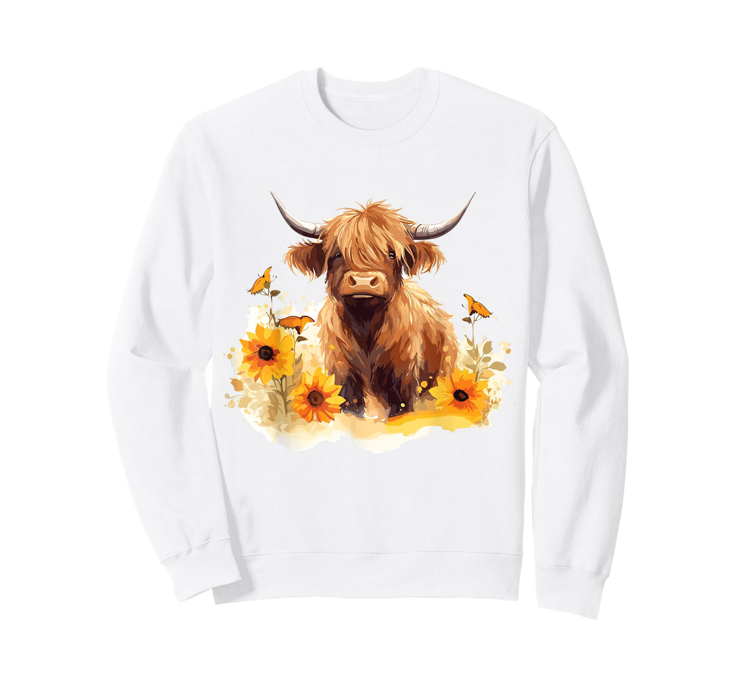 Scottish Highland Cow Sunflowers Heifer Country Farmer Girl T-Shirt
