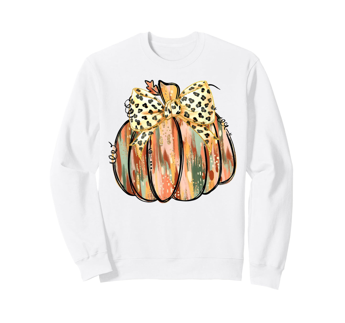 Coquette Bow Pumpkin Season Autumn Fall Leaves Thanksgiving T-Shirt