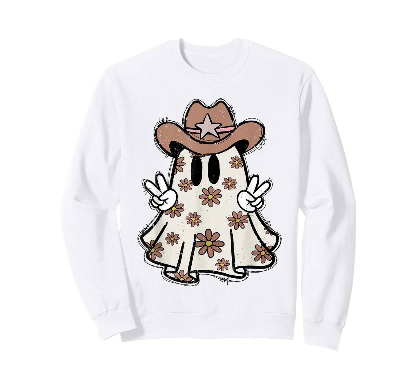 Retro Western Halloween Cowboy Ghost Howdy Cowgirl Ghost Boo T-Shirt