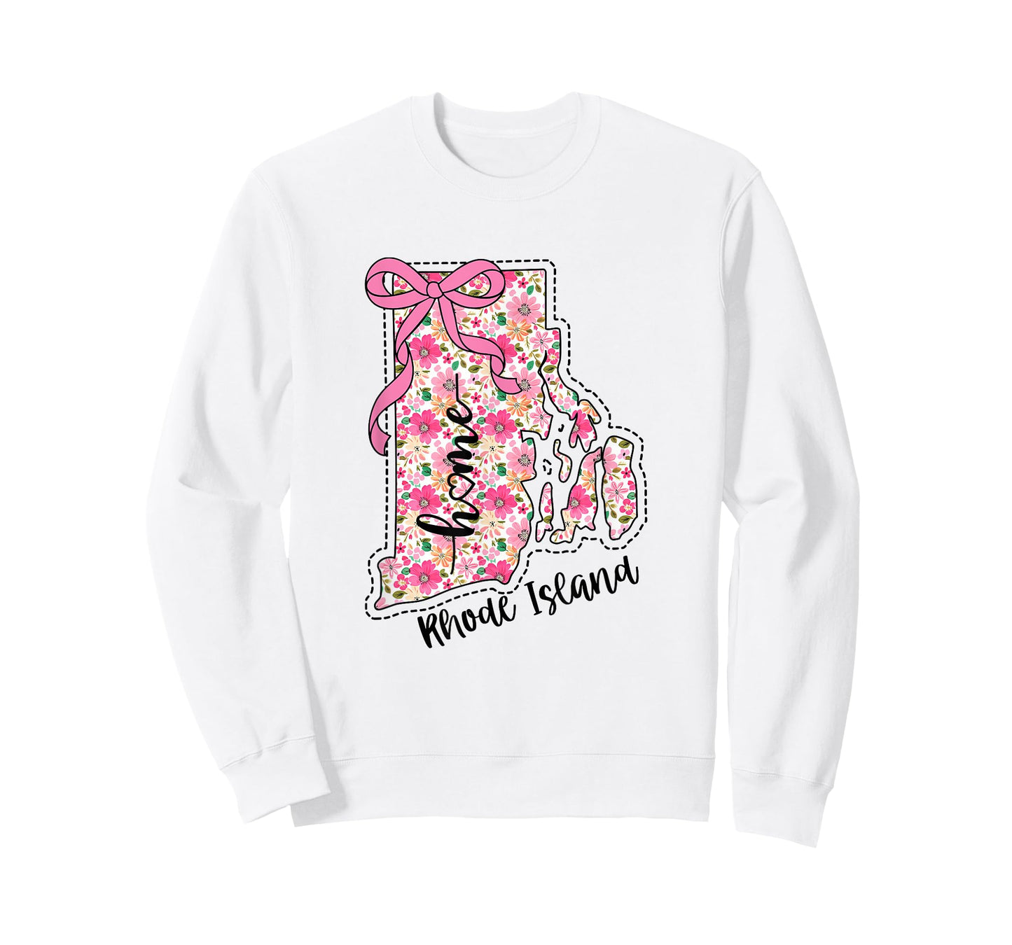 Rhode Island Home Shirt Rhode Island Floral Map Home T-Shirt