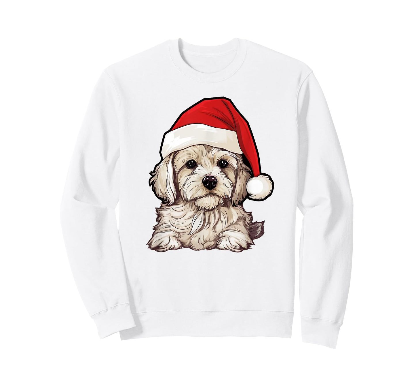 Cavachon Santa Hat Christmas Dog Lovers Gift Mom Dad Xmas Men Women Kids T-Shirt