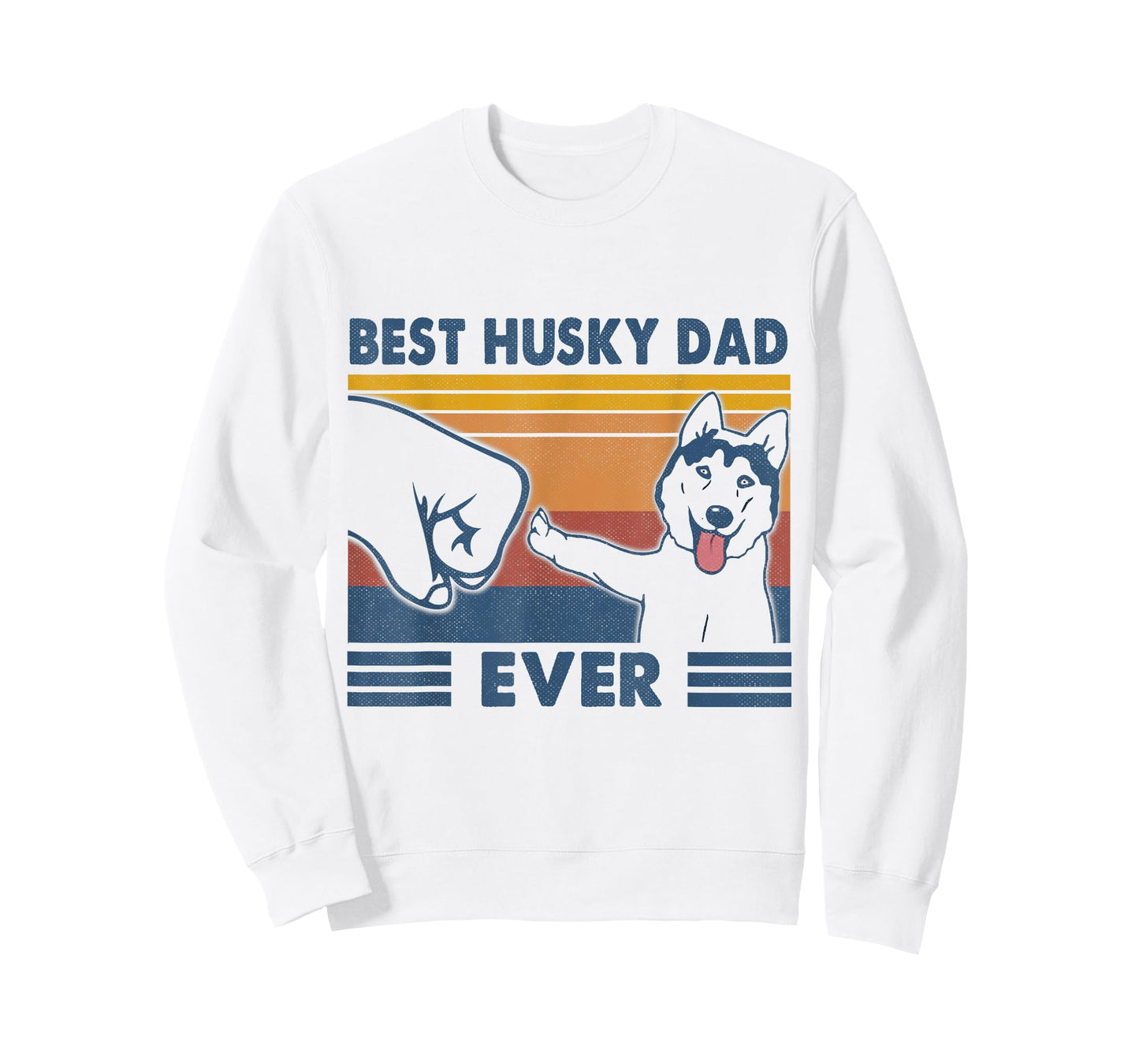 Vintage Best Husky Dad Ever Fist Bump Funny Husky Lover Gift T-Shirt