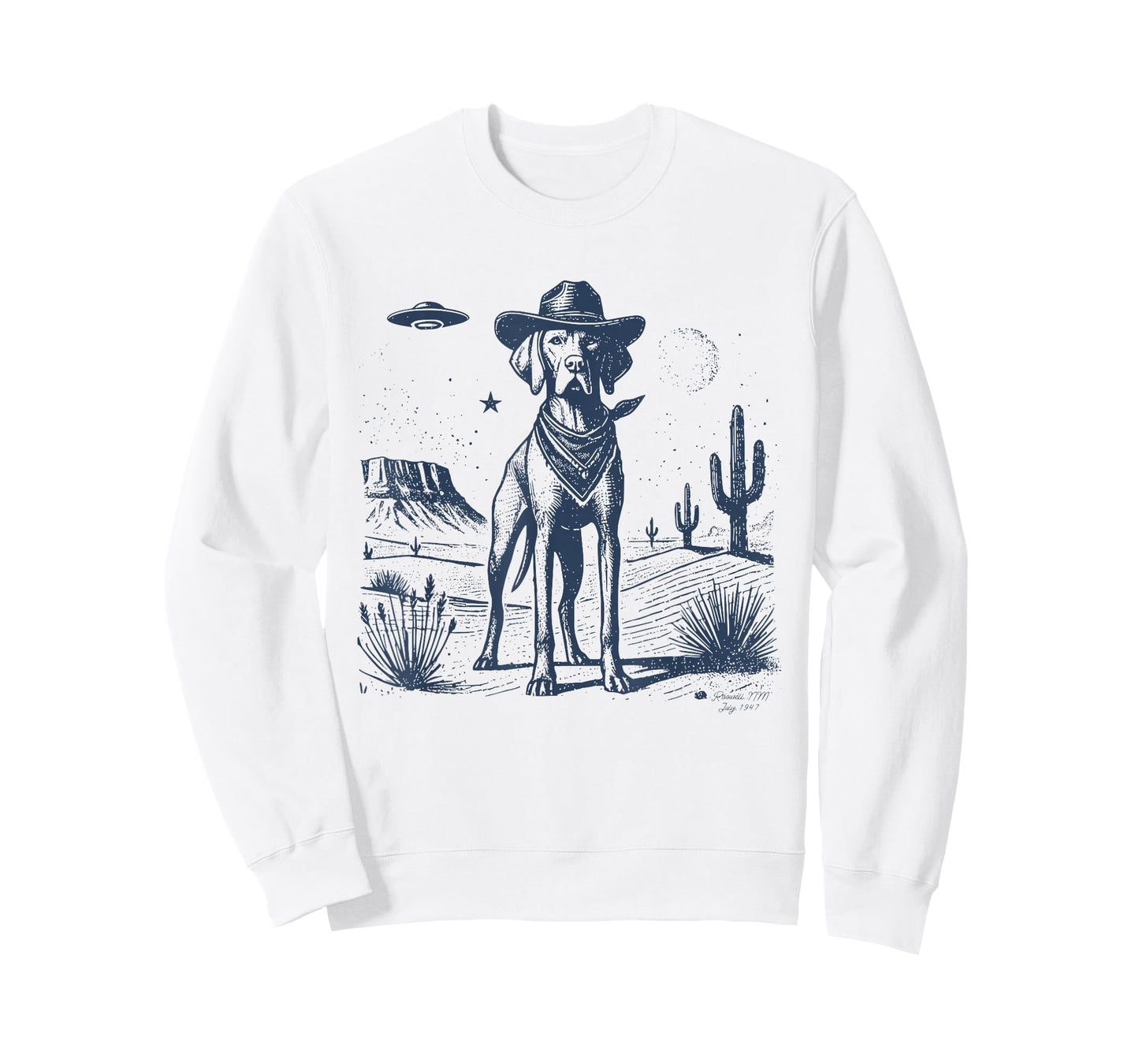 Vizsla Vintage Cowboy Hat Funny Dog Mom Retro Pet Dad T-Shirt