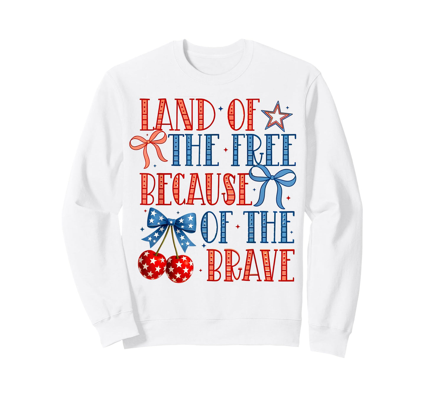 Land Of The Free Because Of The Brave Coquette Bow 4th July T-Shirt