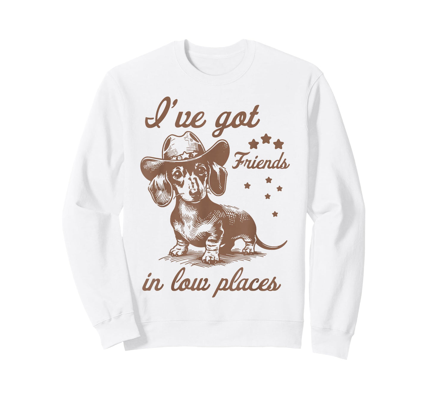 Retro I've Got Friends In Low Places Funny Dachshund Cowboy T-Shirt
