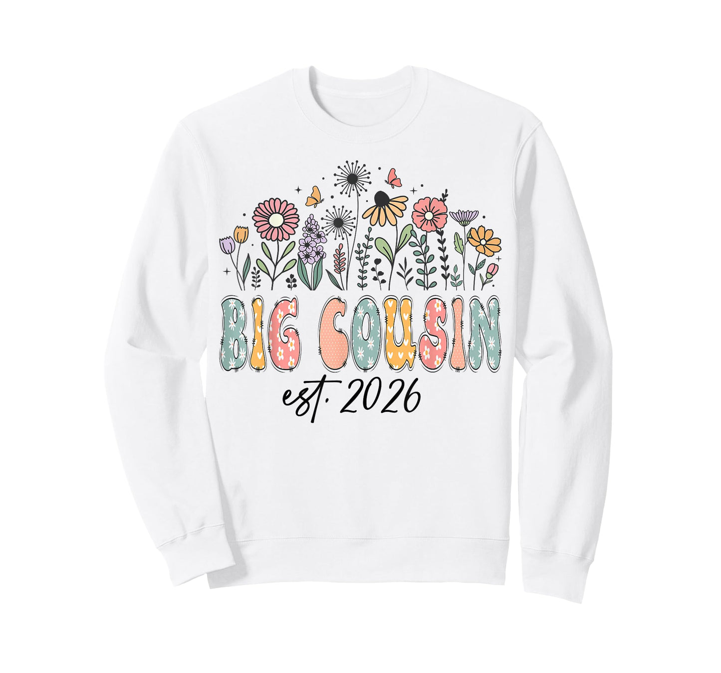 Promoted to Big Cousin Est. 2026 Wildflower Family Matching T-Shirt