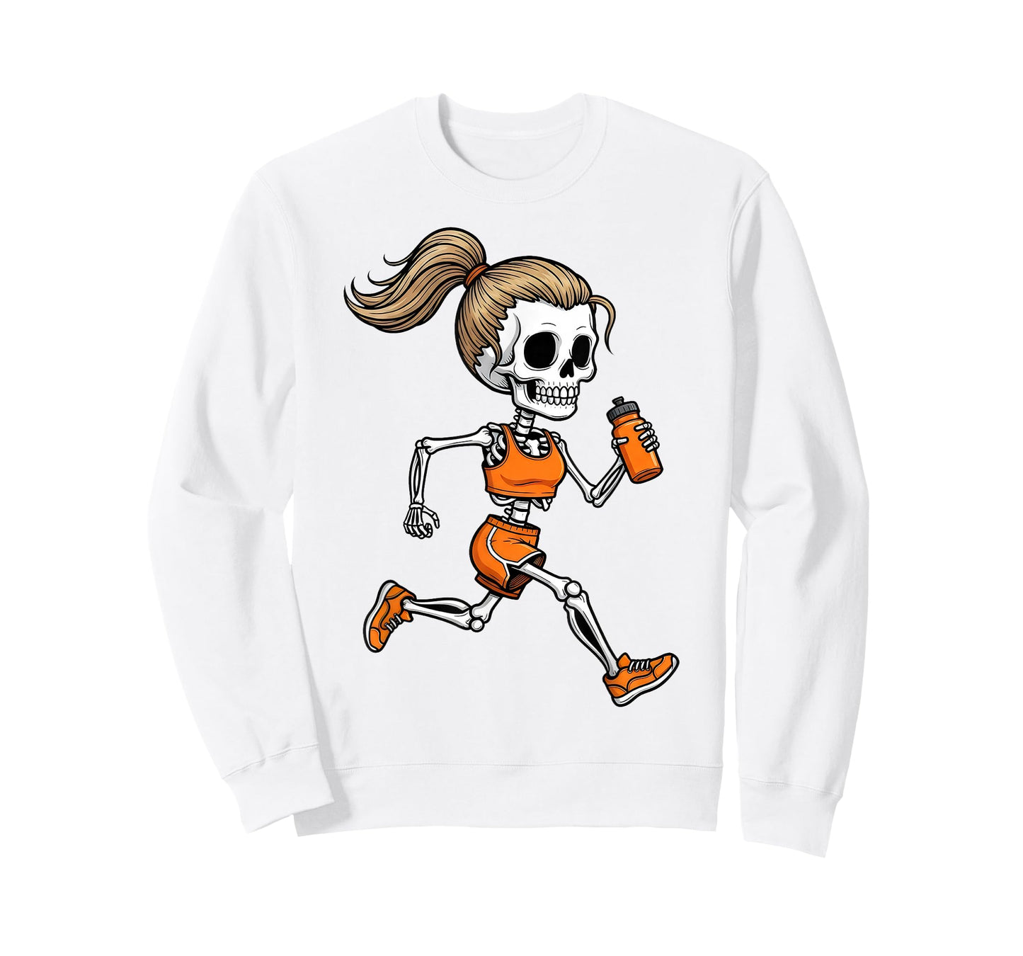 Running Skeleton Halloween Costume Spooky Runner Women Men T-Shirt
