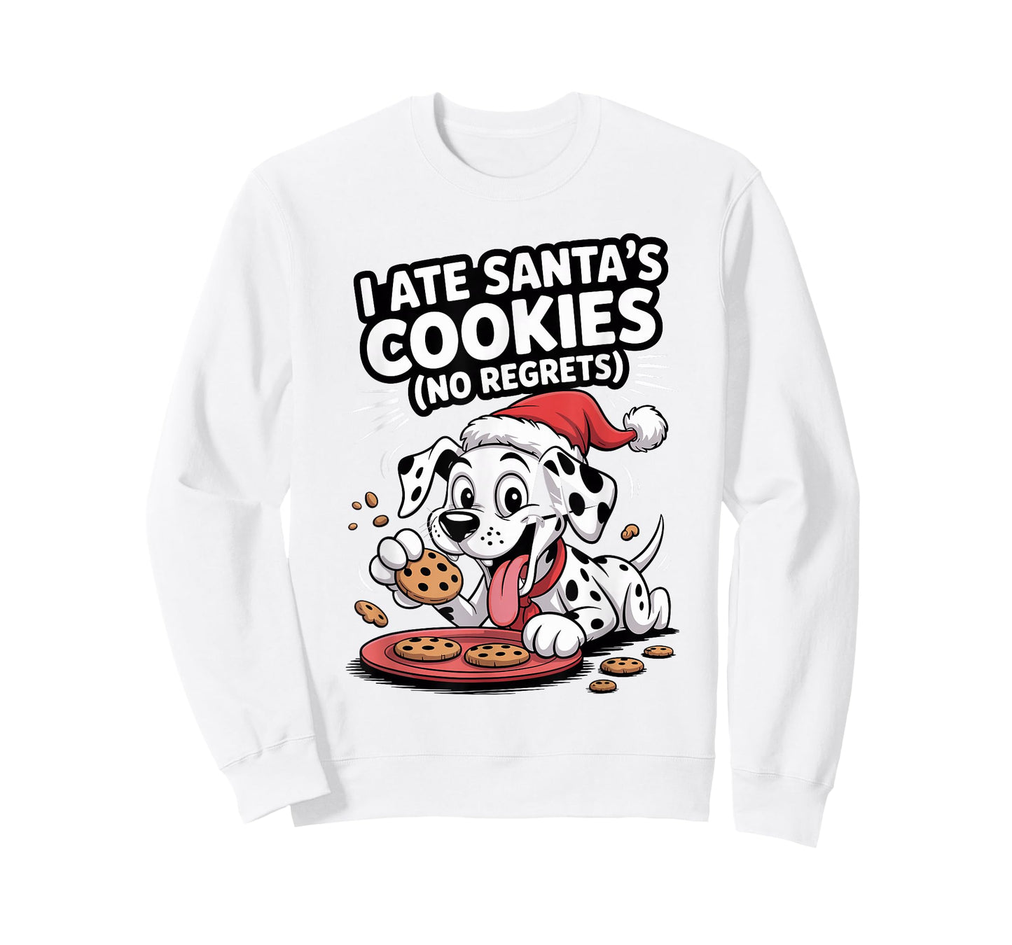 I Ate Santas Cookies Xmas Puppy Funny Christmas Dalmatian T-Shirt