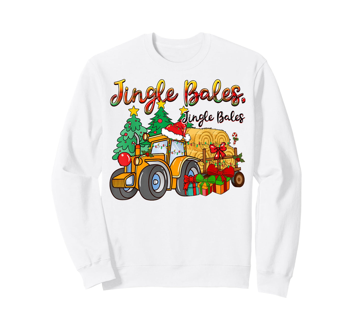 Jingle Bales Tractor Farm Christmas Pun T-Shirt