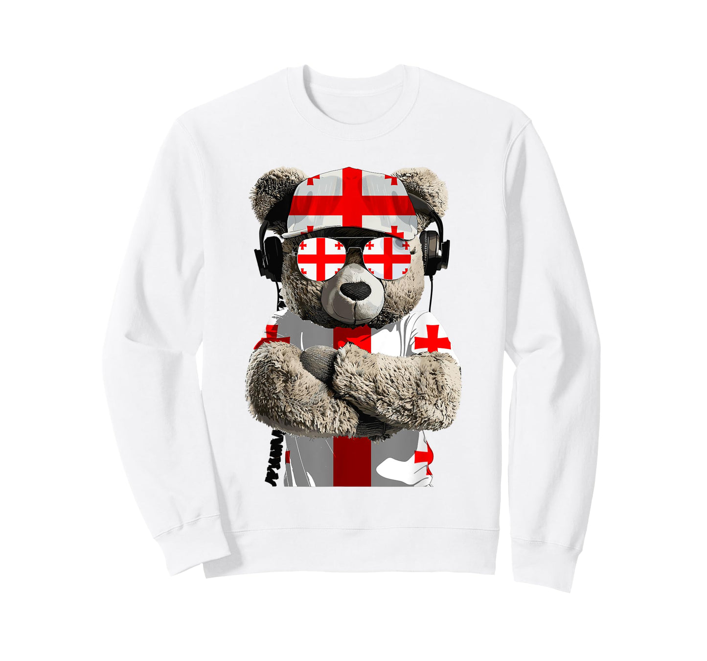 Georgian Flag Bear Sunglasses Souvenirs Products Georgia T-Shirt