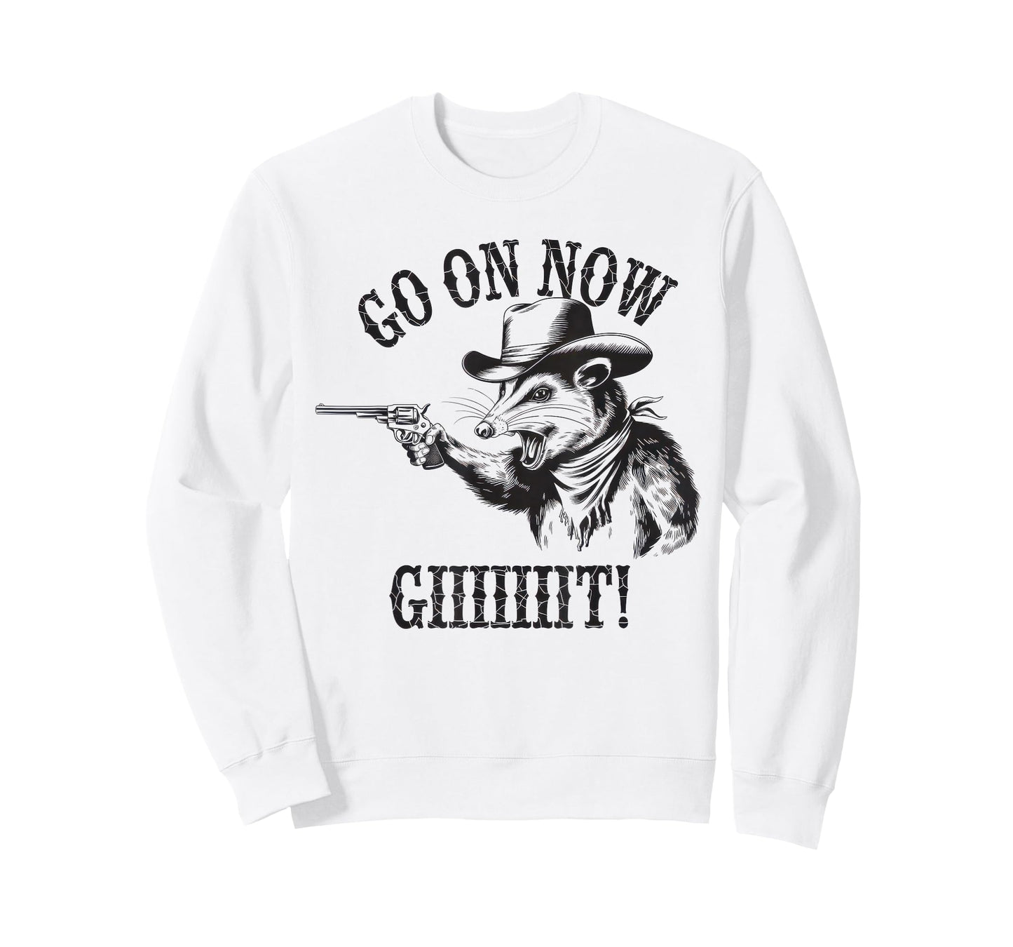 Go On Now Git Tshirt Vintage Cowboy Opossum Country Western T-Shirt